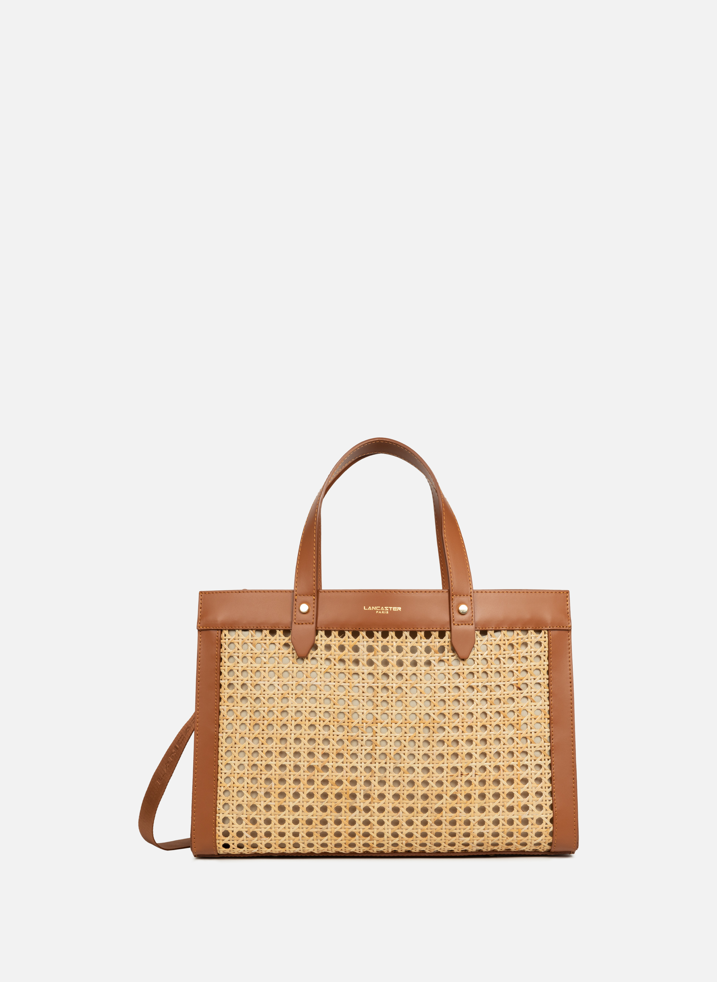 LANCASTER M tote bag - Cannage Rotin Brown
