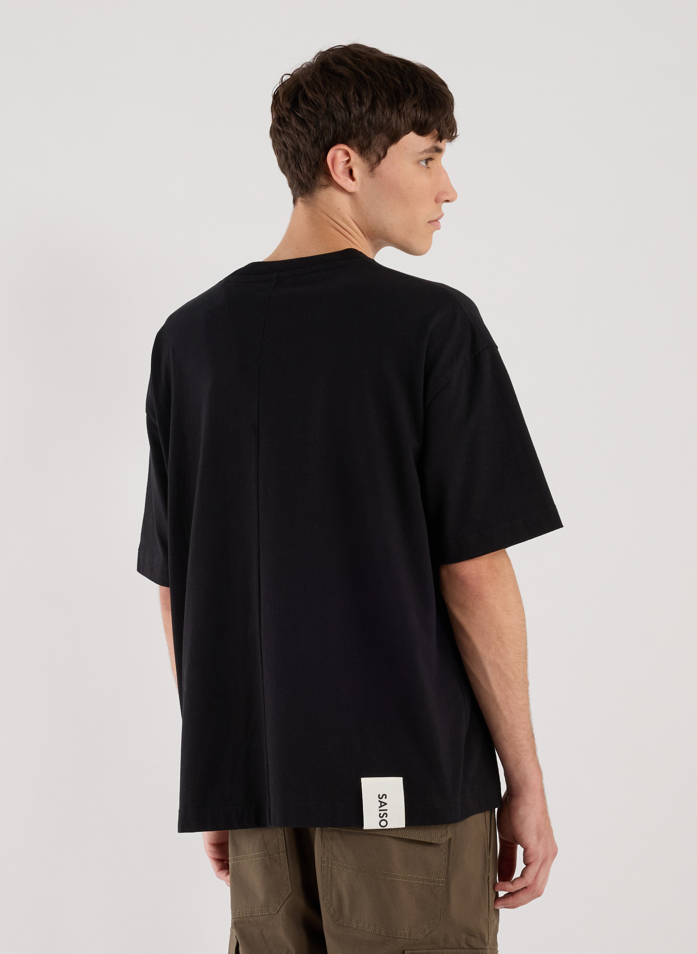 T-shirt Bart col rond en coton SAISON 1865 Noir