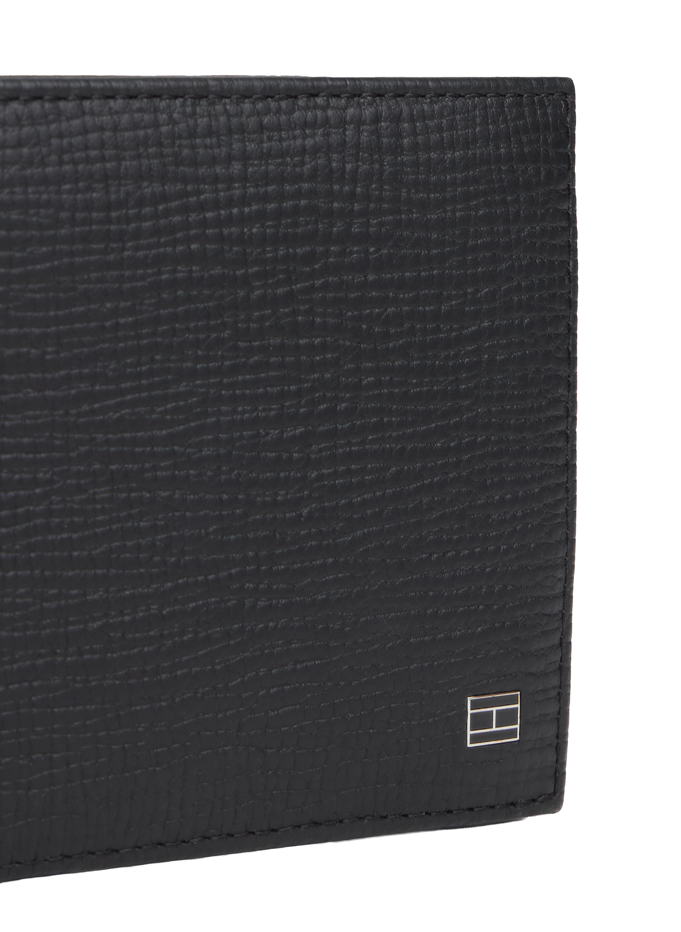 Grained cow leather wallet TOMMY HILFIGER Black