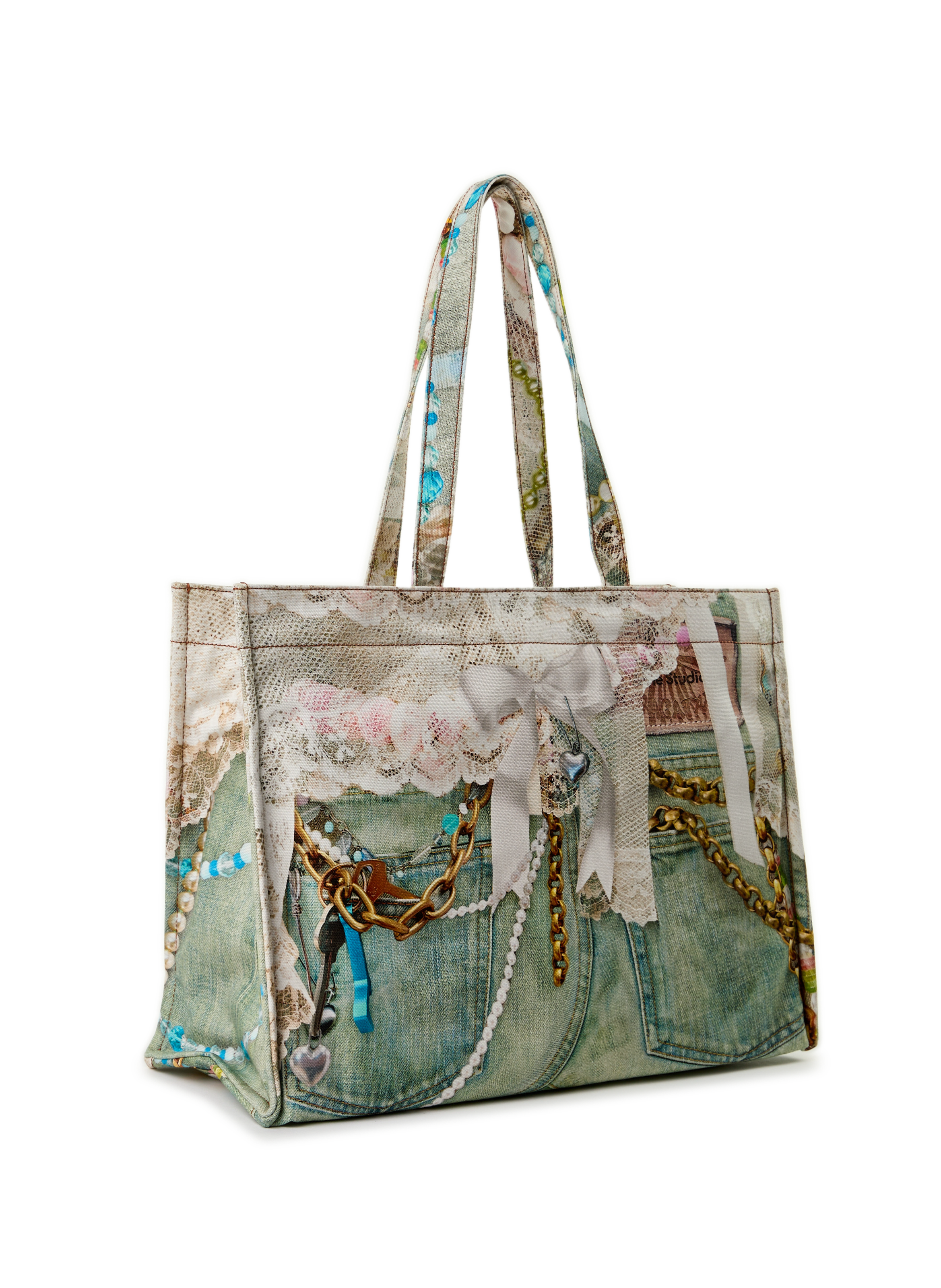 Sac cabas imprimé en toile de coton ACNE STUDIOS Multicolore