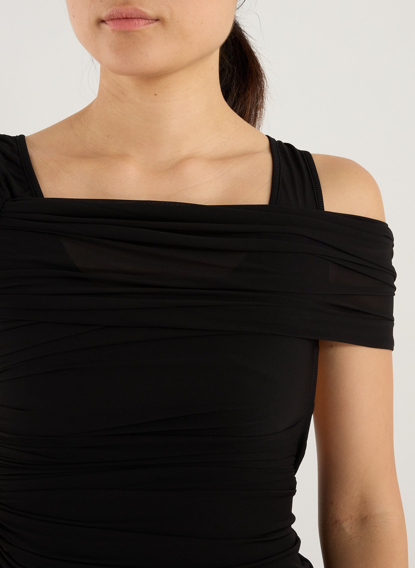 Top en jersey avec châle CHRISTOPHER ESBER Noir