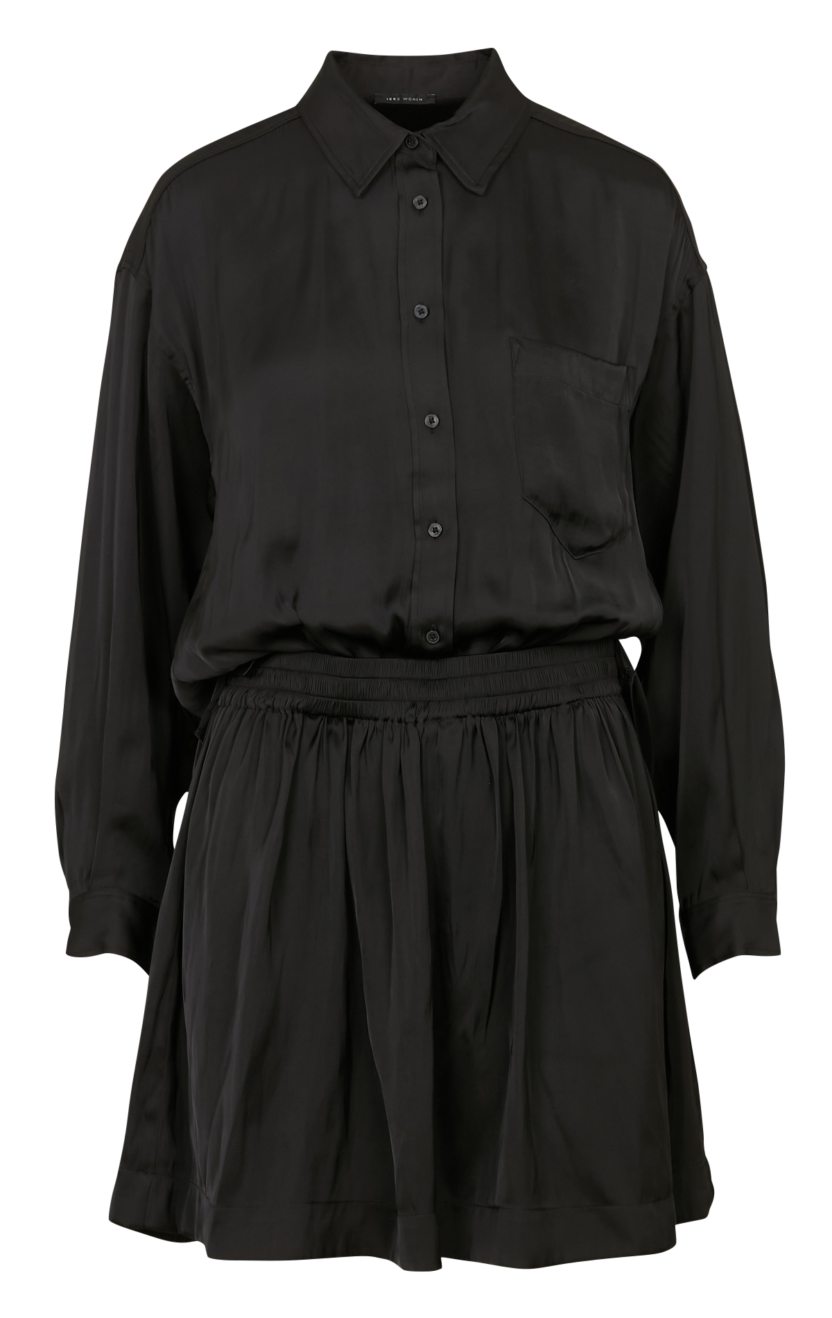 Robe courte en satin IKKS Noir