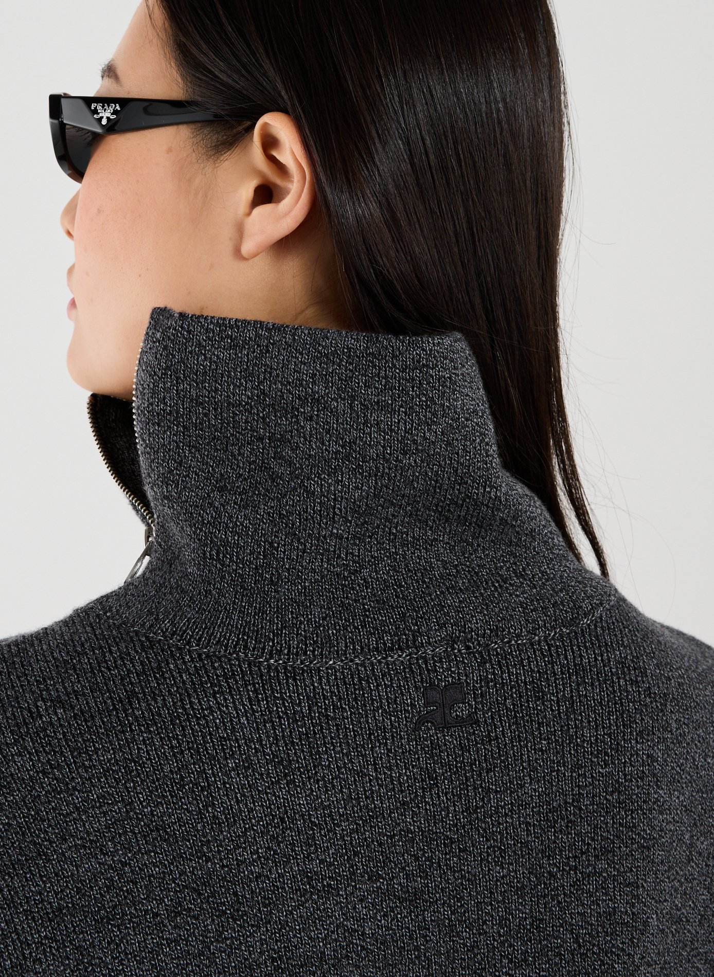 Straight wool jumper COURRÈGES Grey