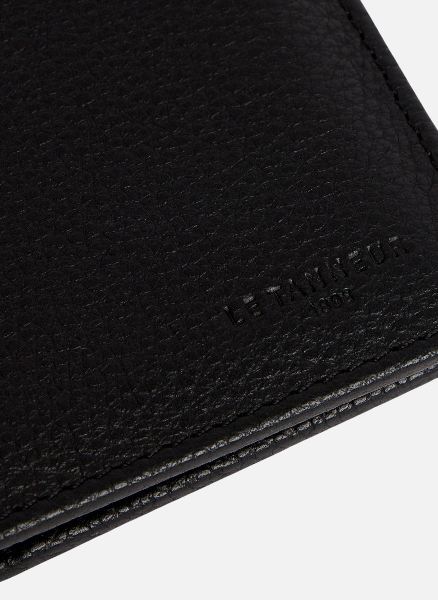 Portefeuille zippé charles en cuir grainé LE TANNEUR Noir