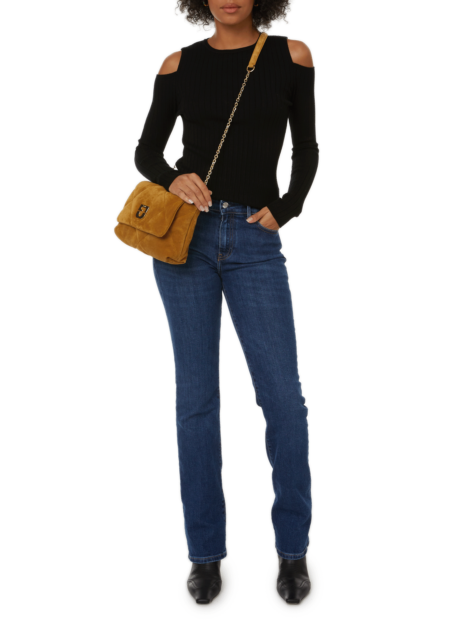 Pull avec découpes épaules SAISON 1865 Noir