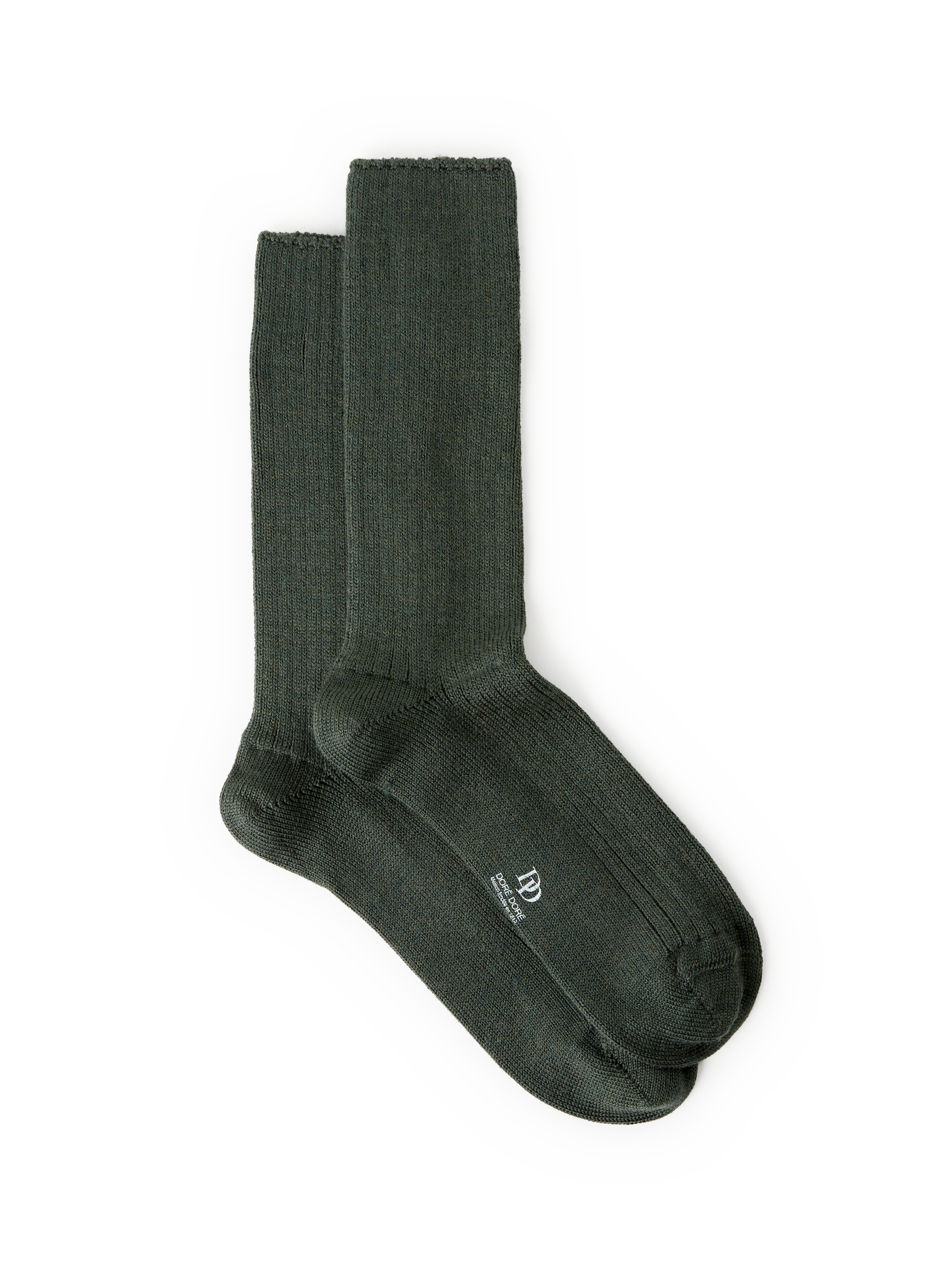 DORÉ DORÉ Chaussettes hautes côtelées Vert