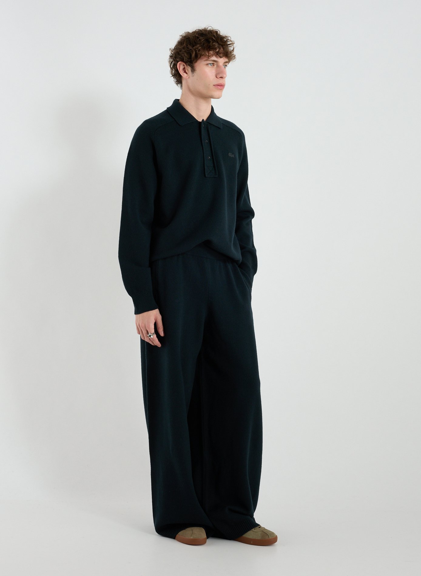 Oversized wool blend sweater LACOSTE Green