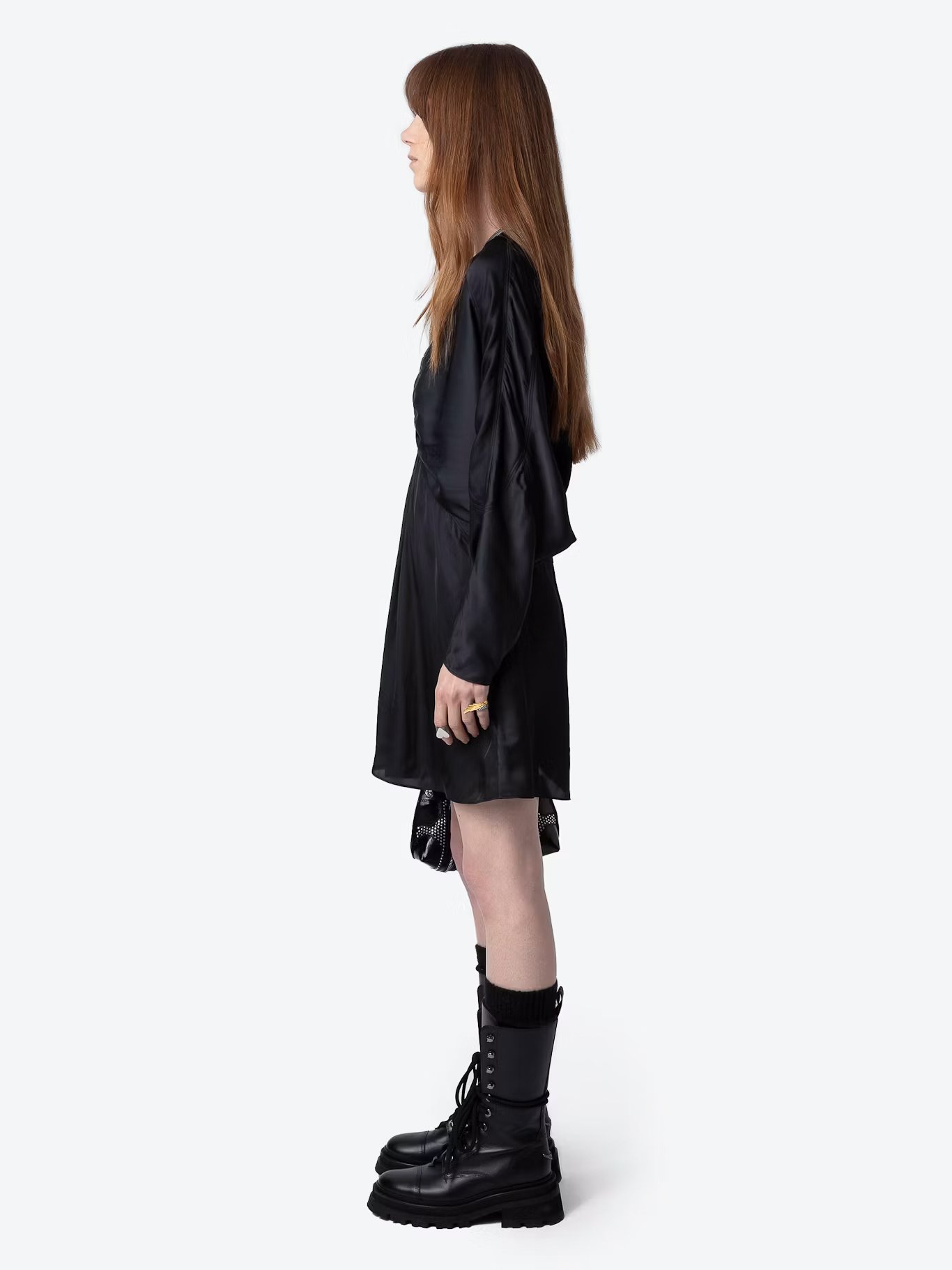 Robe courte satinée effet drapé rooth ZADIG&VOLTAIRE Noir