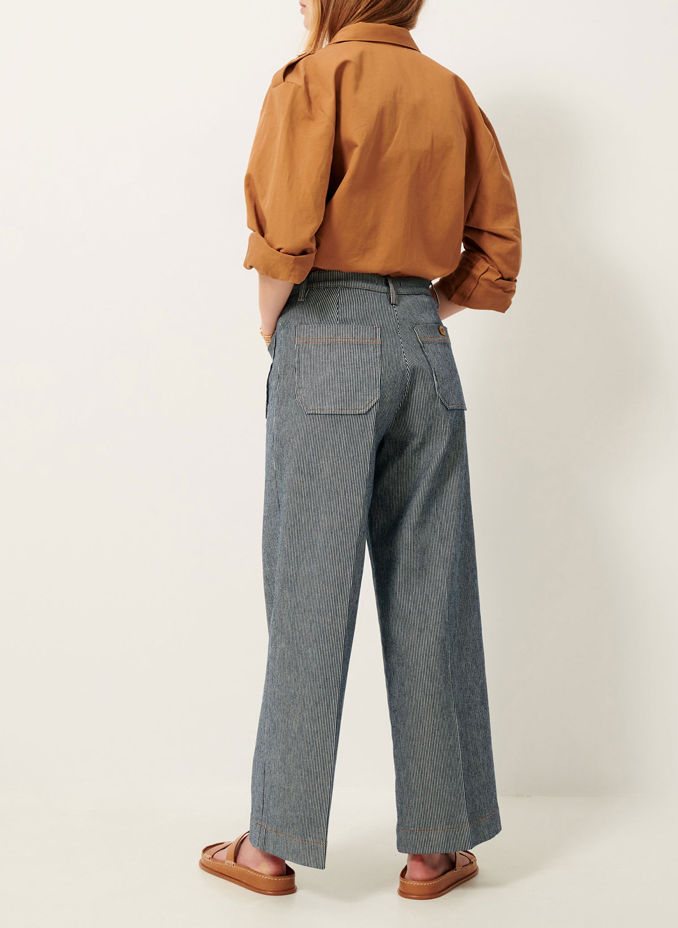 Pantalon droit en coton mélangé aldricks SESSUN Bleu