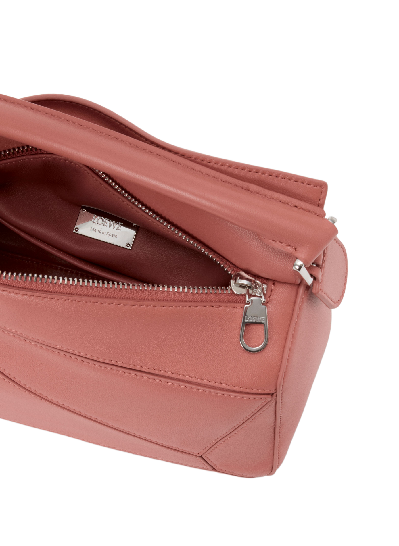 Petit sac Featherlight Puzzle en cuir d'agneau nappa LOEWE Rose