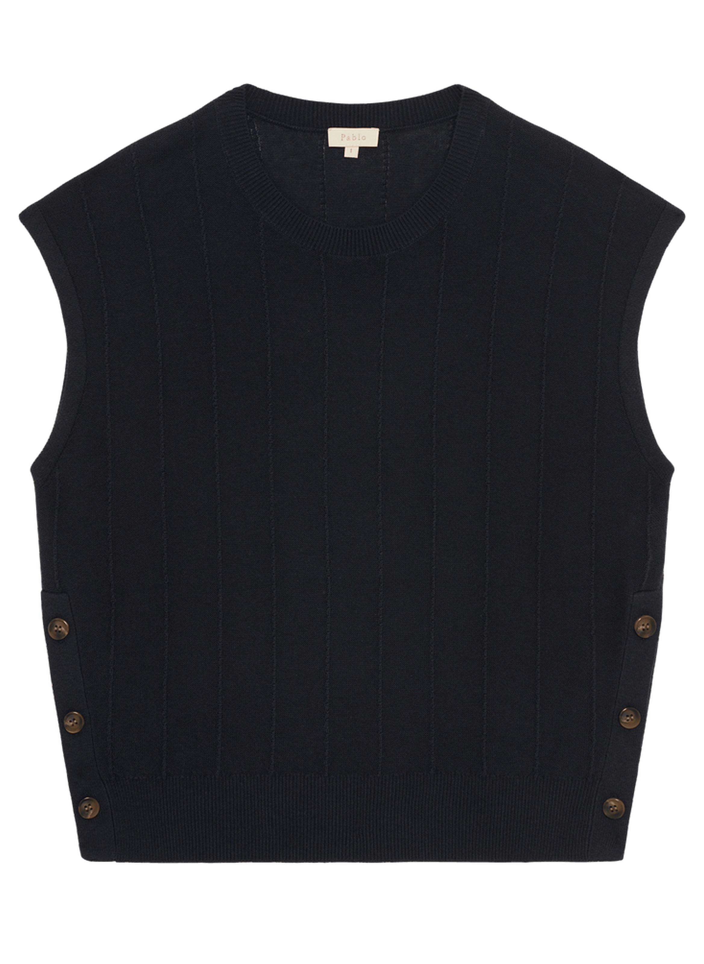 Pull sans manche en coton - lohane PABLO Bleu