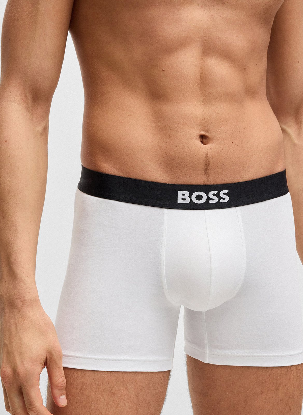 Lot de trois boxers en coton BOSS Blanc