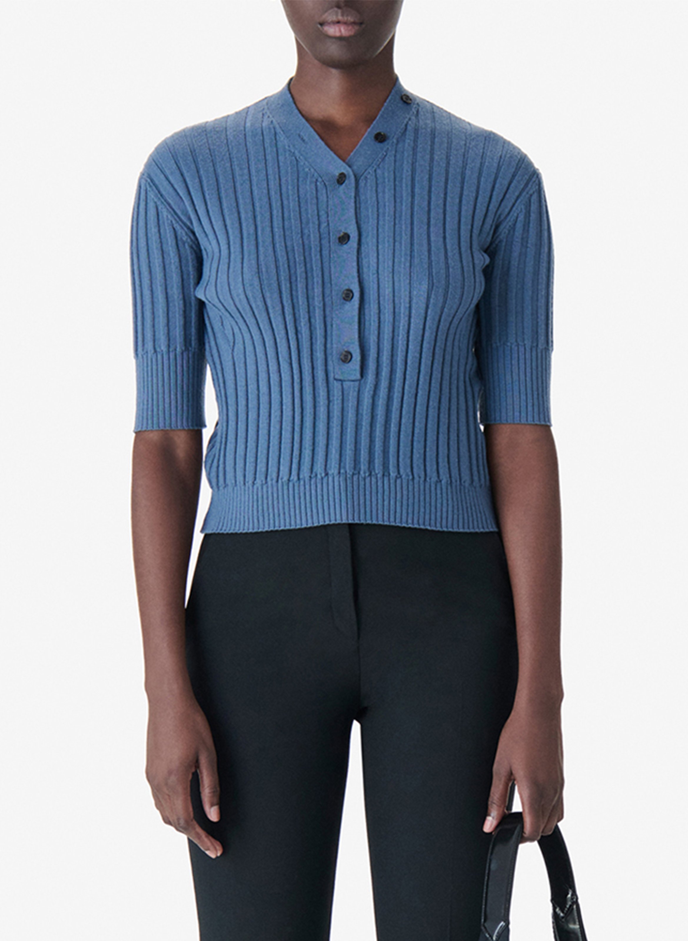 Pull col v en laine lunea IRO Bleu