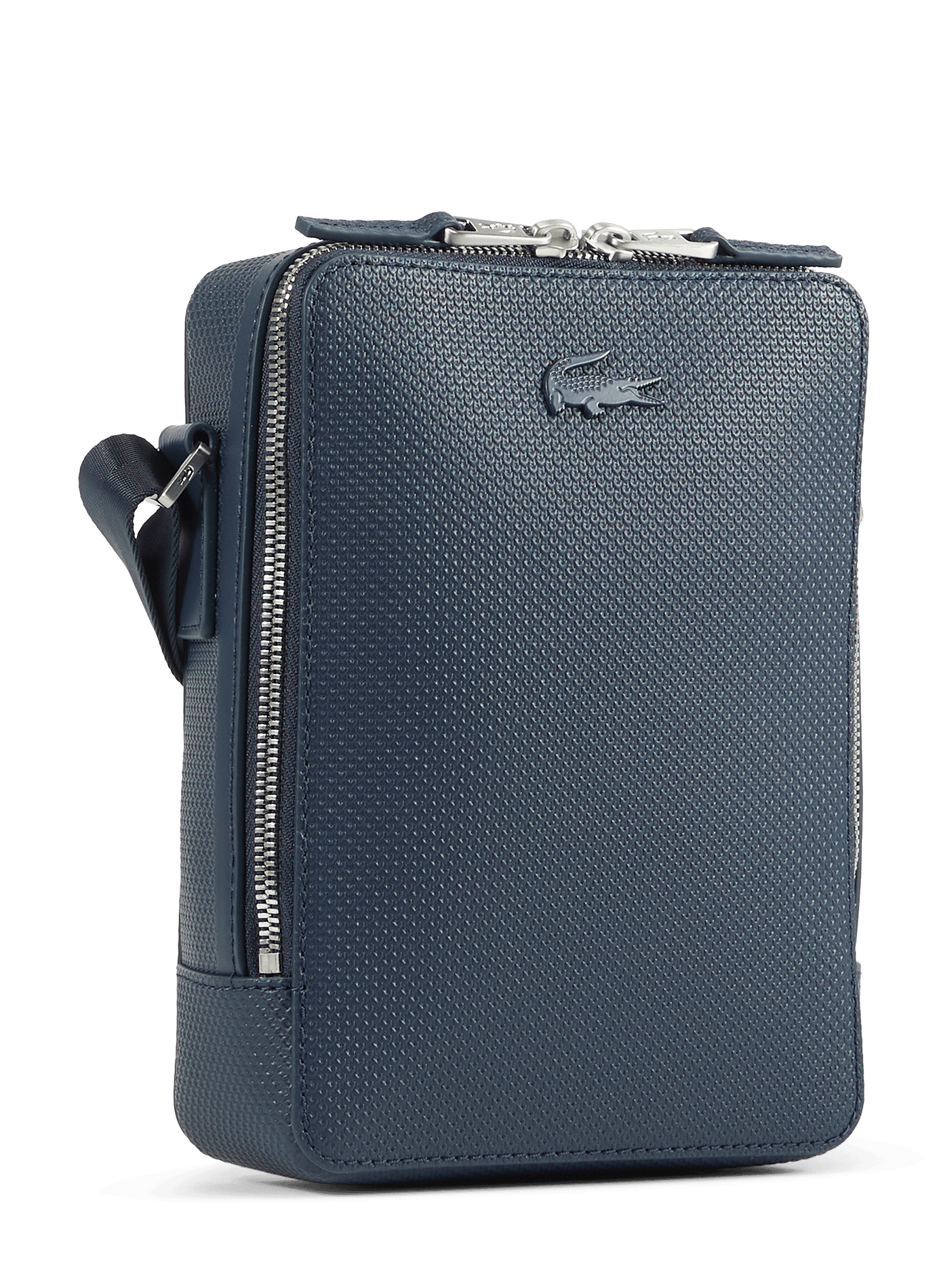 Leather bag LACOSTE Blue