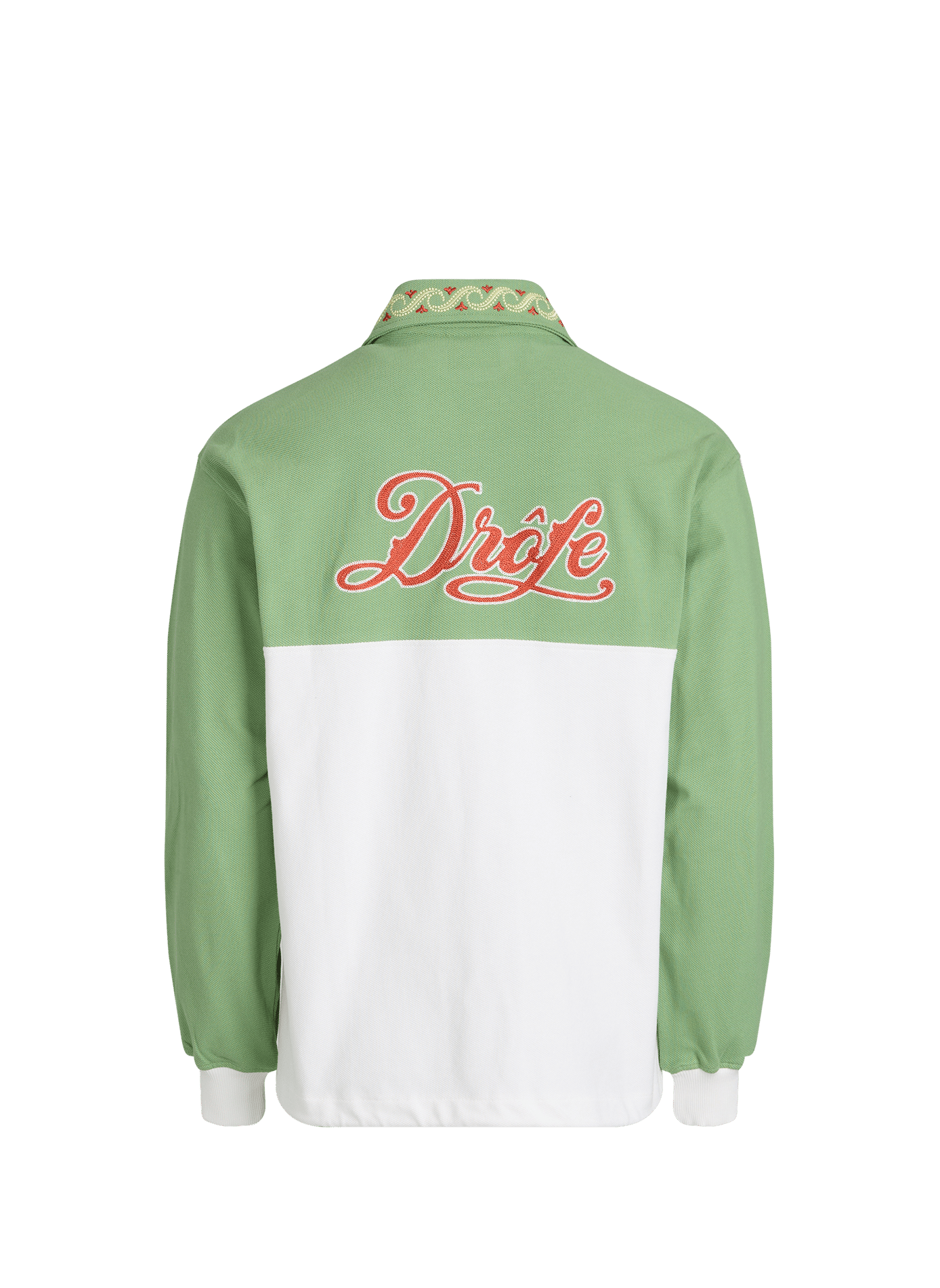 Buttoned jacket with embroidery details in piqué cotton DROLE DE MONSIEUR Green