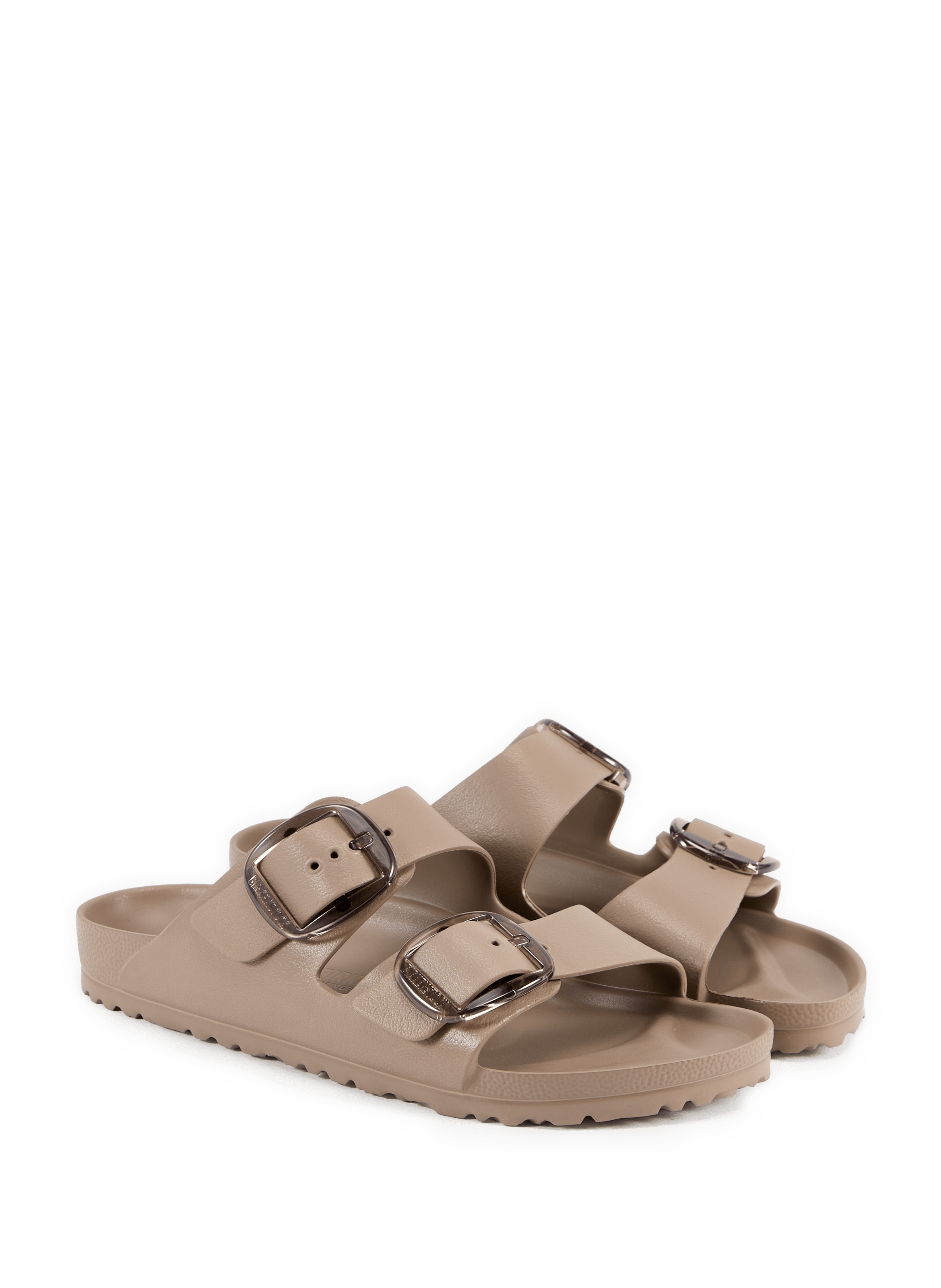 Platte muiltjes Arizona Big Buckle van leer BIRKENSTOCK Beige