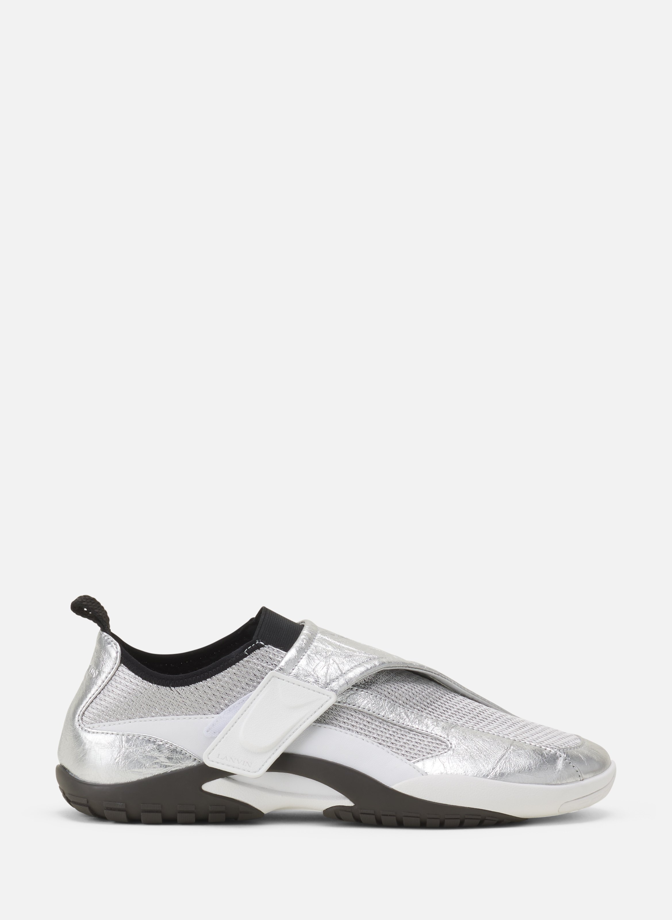 Sneaker lnv1 en cuir metallise froisse LANVIN Noir