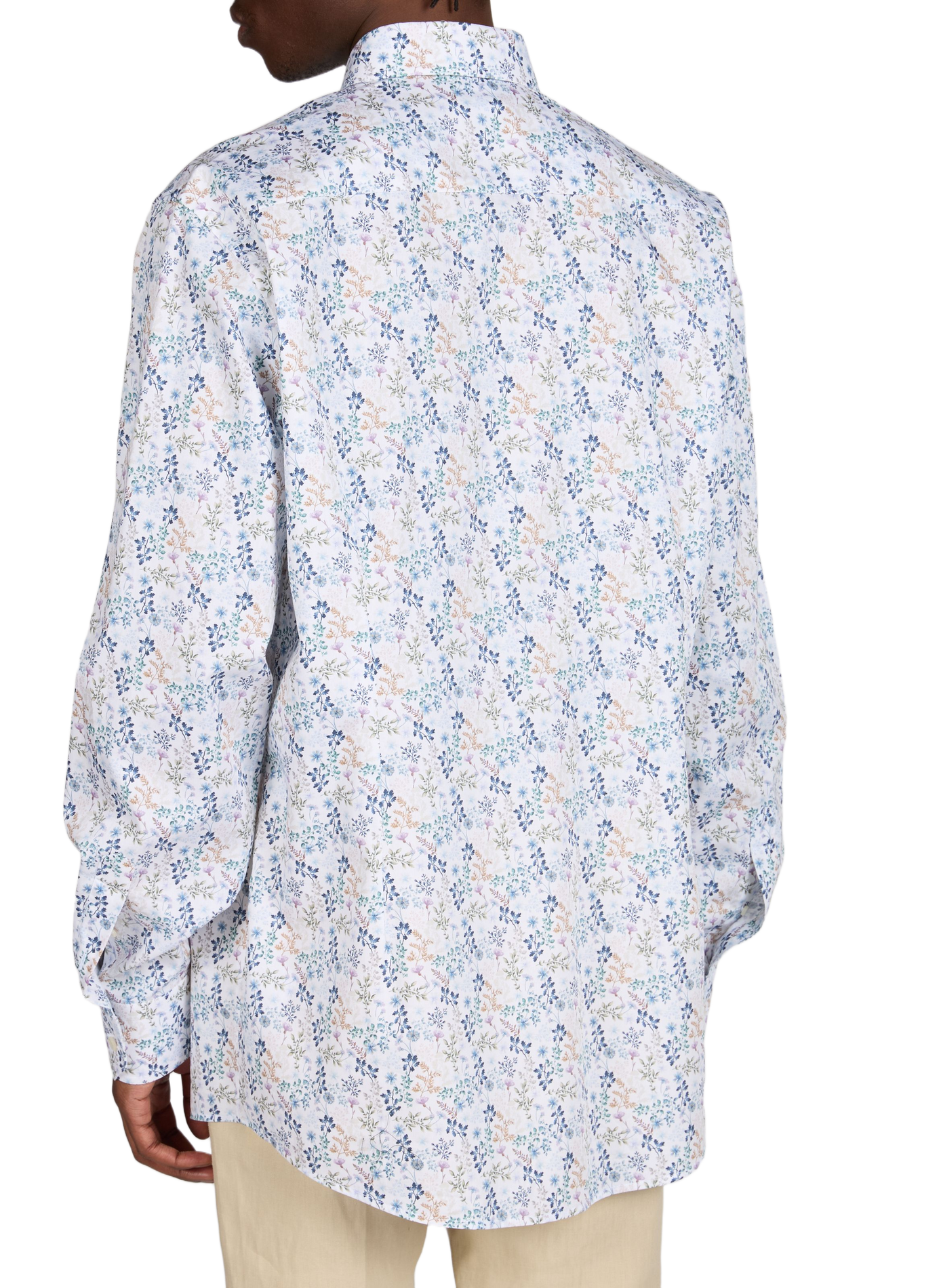 Printed straight cotton shirt ETON Blue