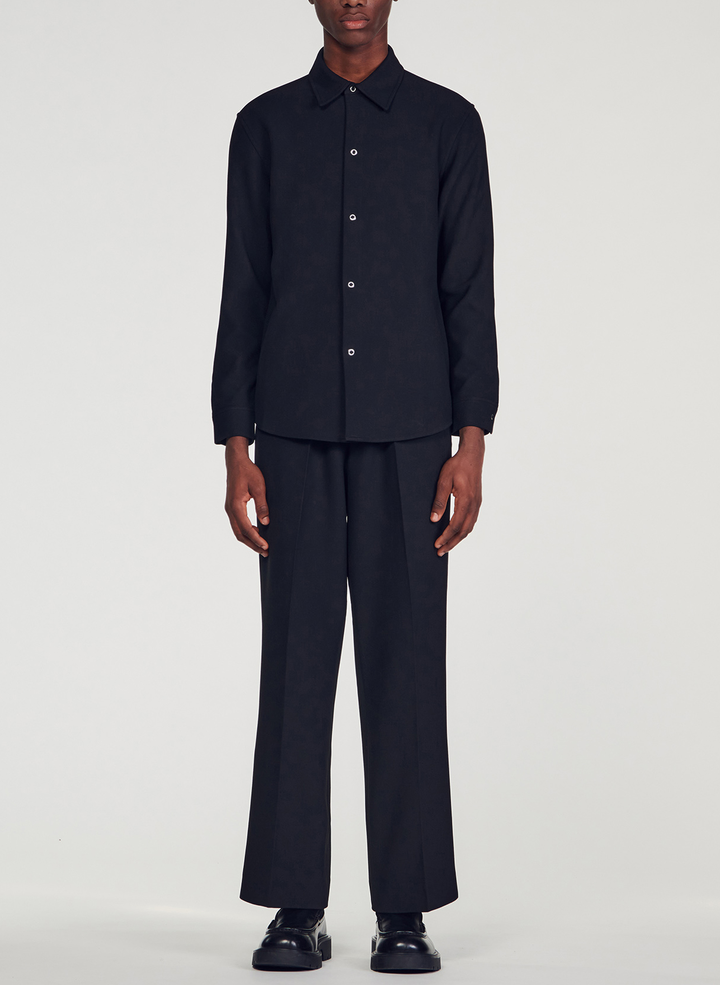 Chemise droite à col classique SANDRO Noir