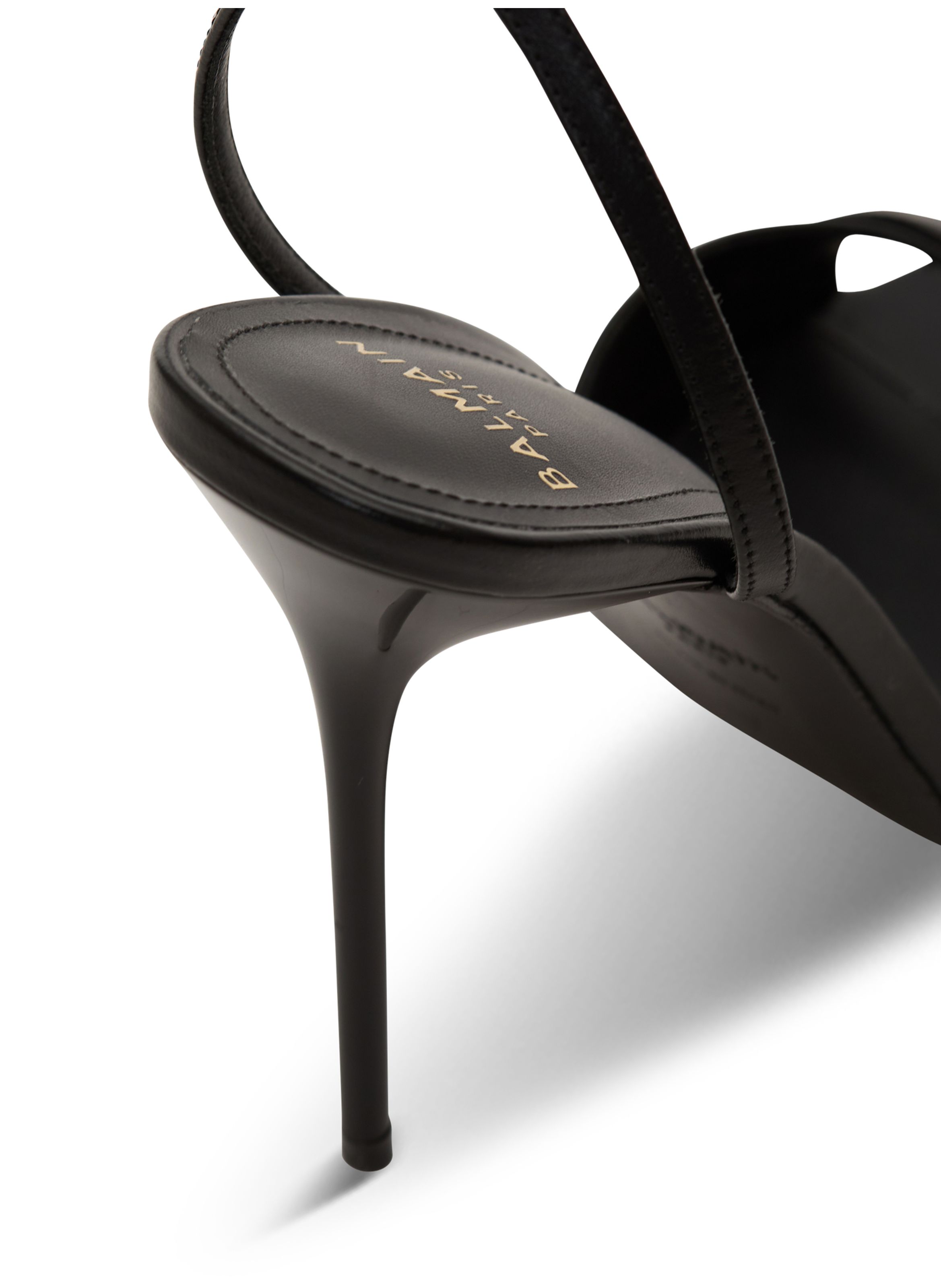 Sandales anthem en cuir lisse BALMAIN Noir