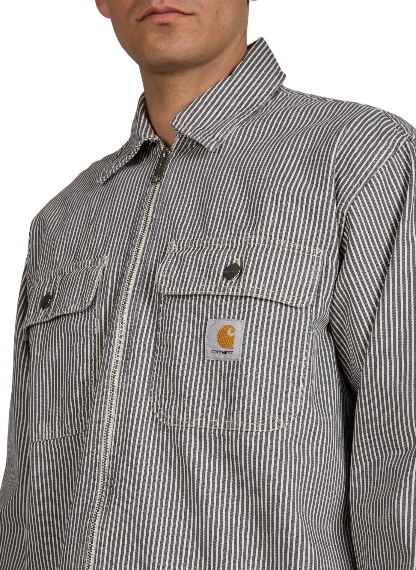 Mercer Striped Cotton Overshirt CARHARTT WIP Blue