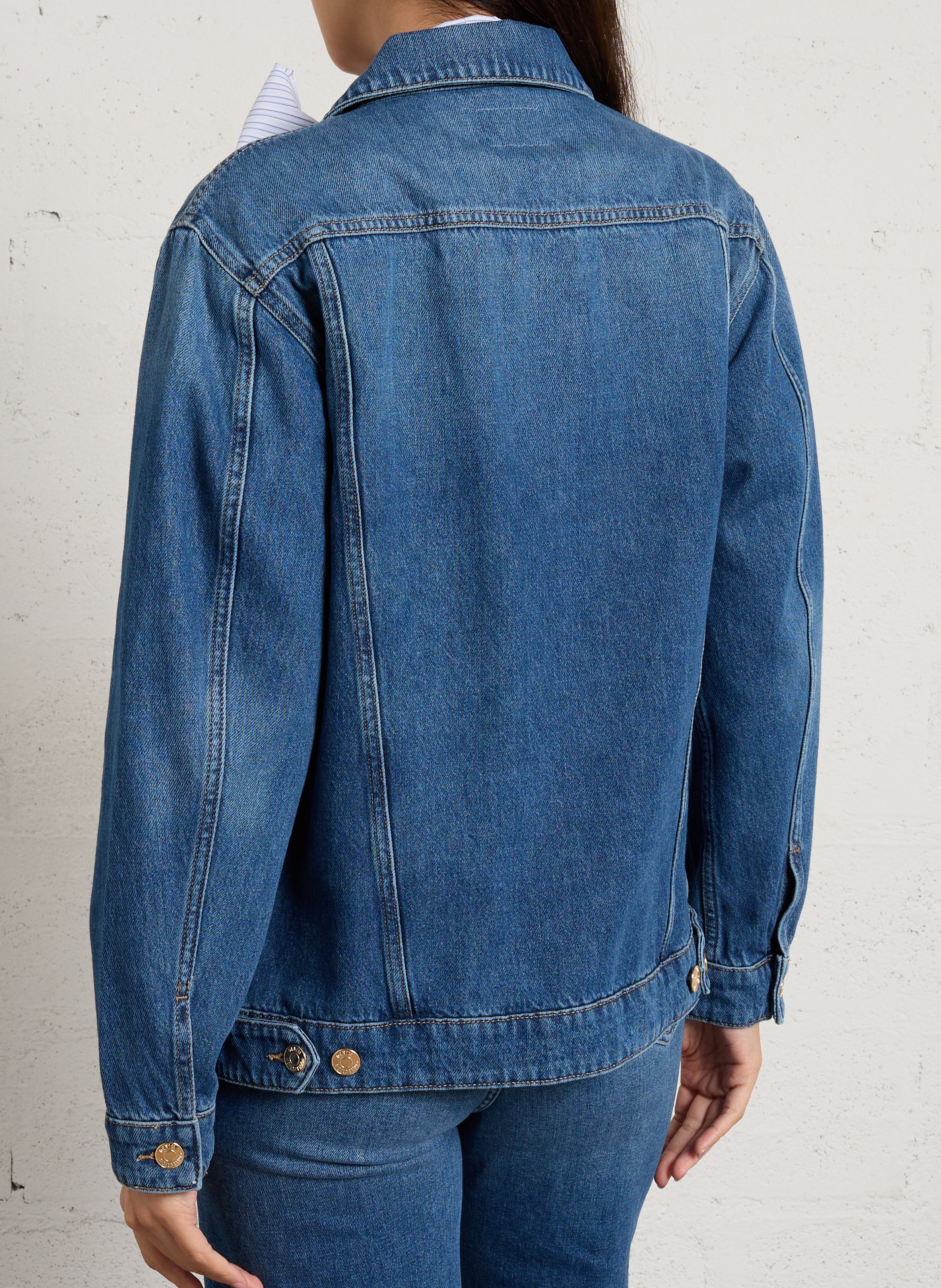Veste denim droite en coton mélangé sophie MAISON 123 Bleu