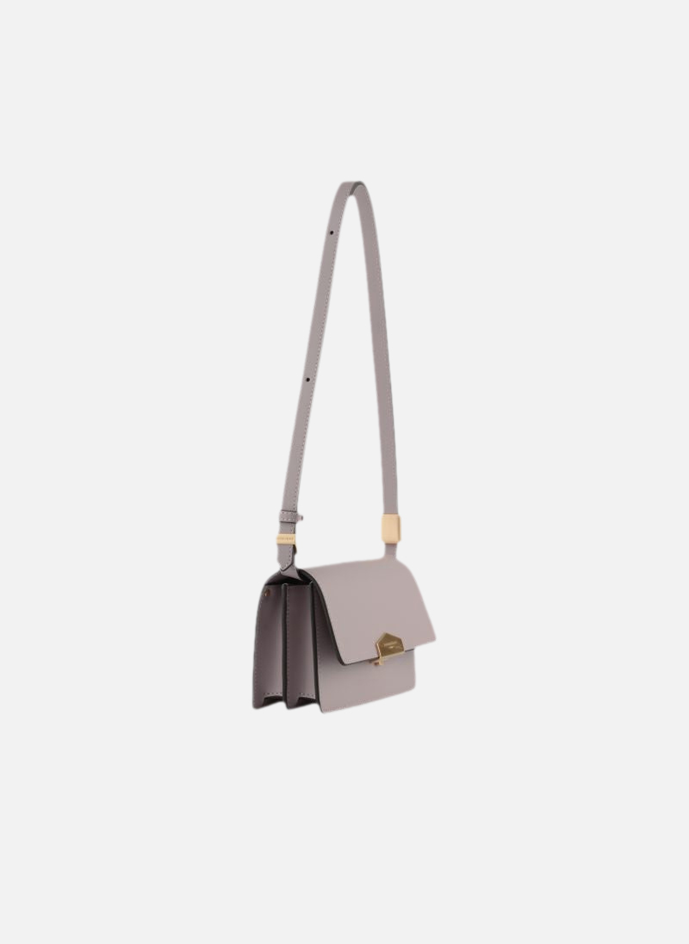 Anjou | sac porté épaule pm en cuir lisse POURCHET Violet