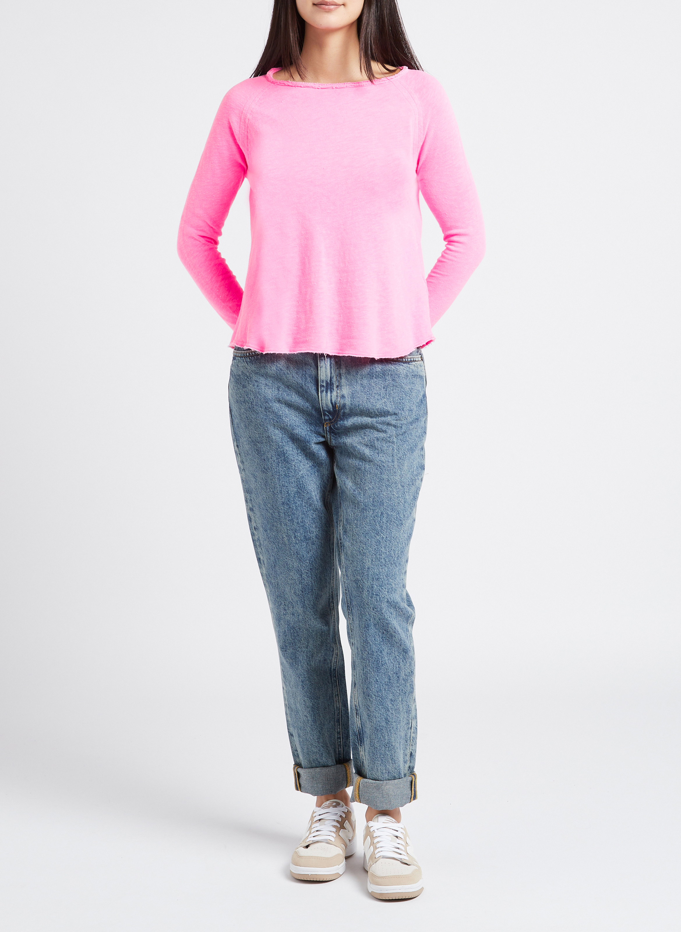 Tee-shirt à col bateau en coton sonoma AMERICAN VINTAGE Rose