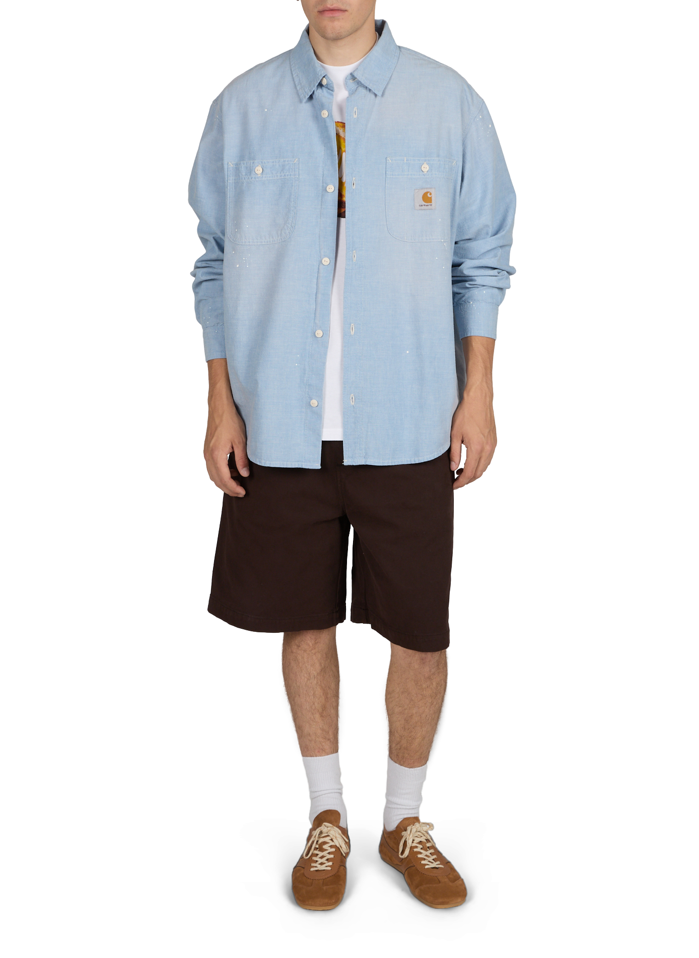 Oversized cotton long-sleeve shirt CARHARTT WIP Blue