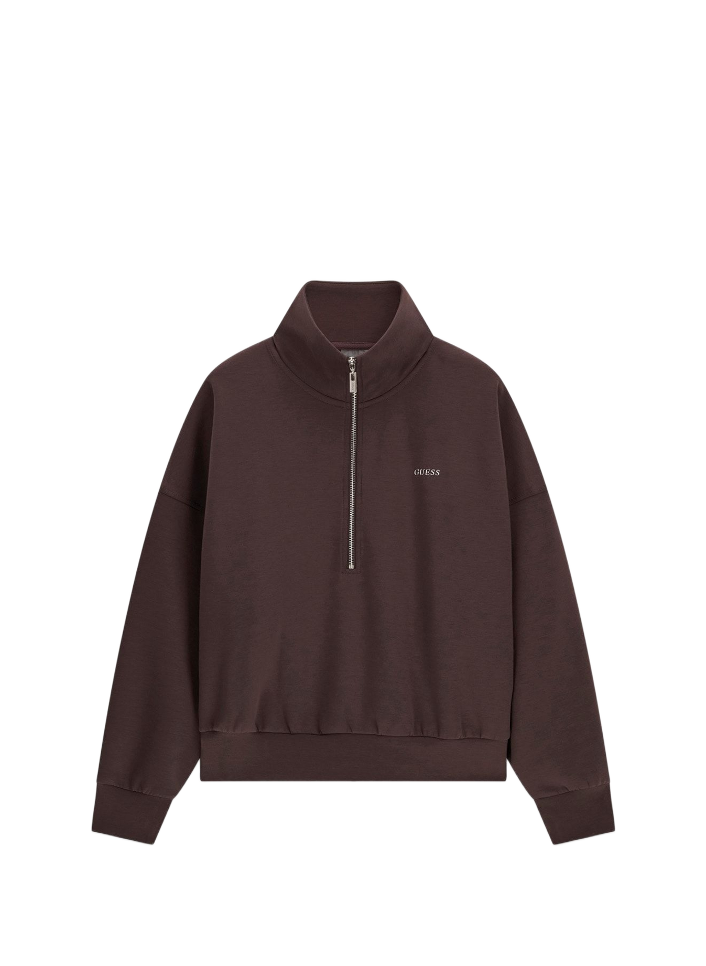 Polo neck sweatshirt GUESS Brown