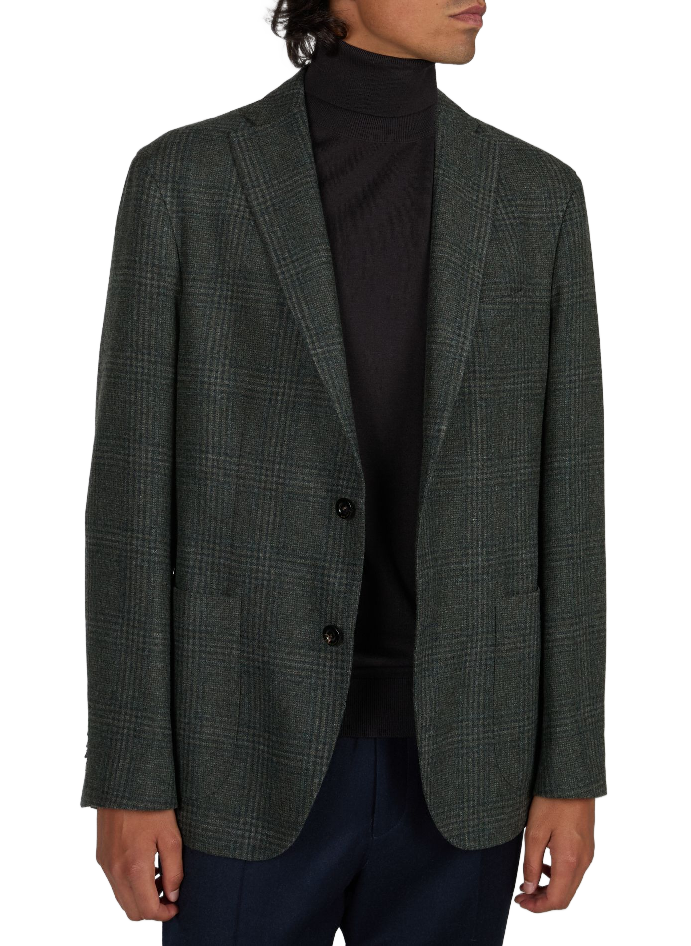 Straight wool blazer with patterns BOGLIOLI Green