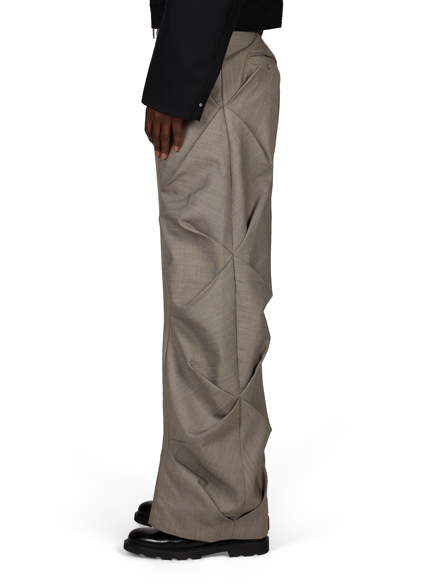 Wide-leg Cruces Striped Wool Pants | Grey CAMPILLO Men