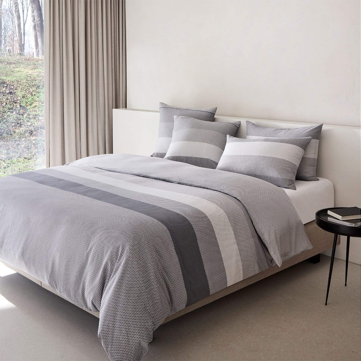 Taie d'oreiller en satin de coton, logan BOSS HOME Gris