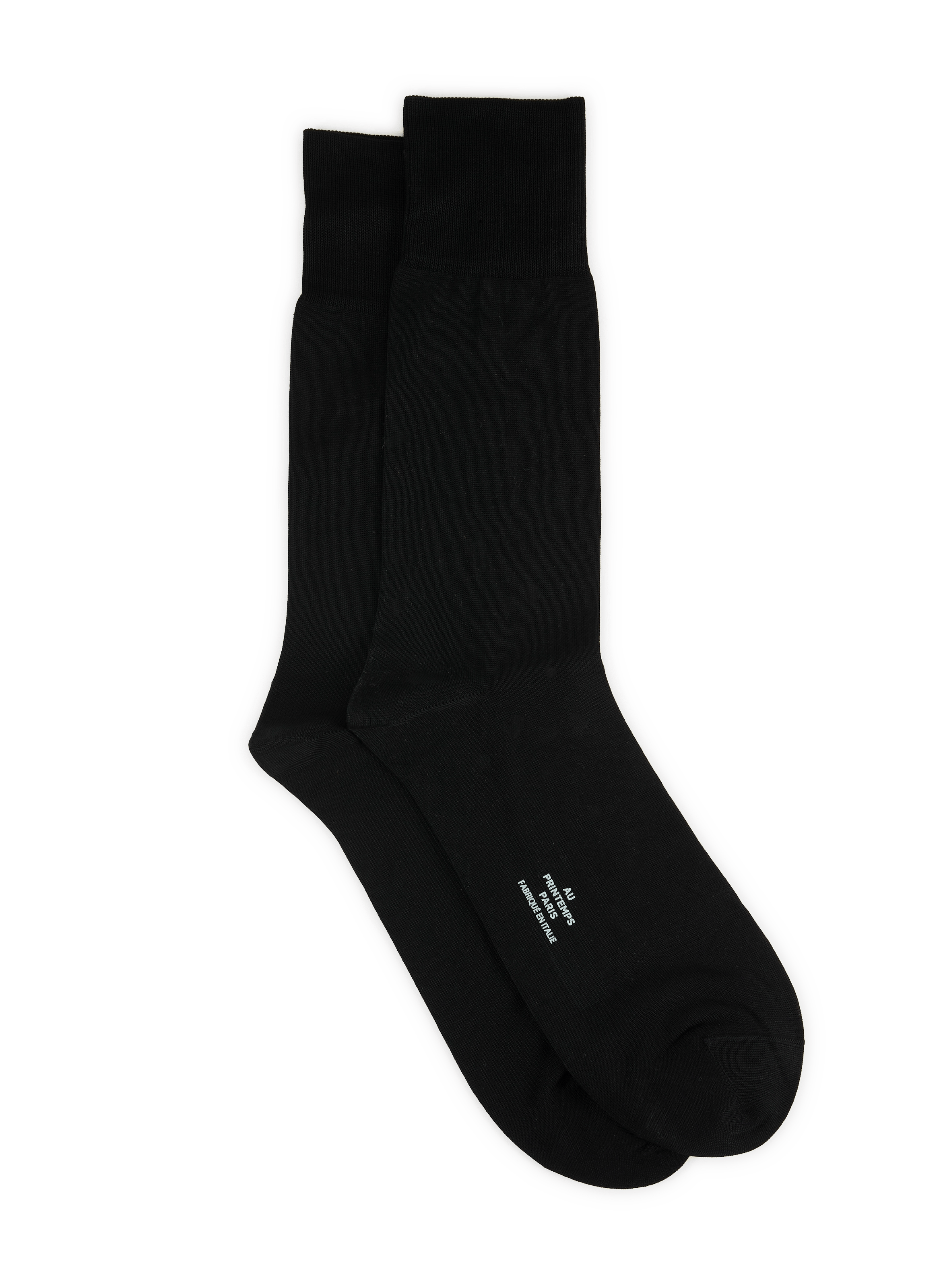 Chaussettes mi-mollets en coton AU PRINTEMPS PARIS Noir