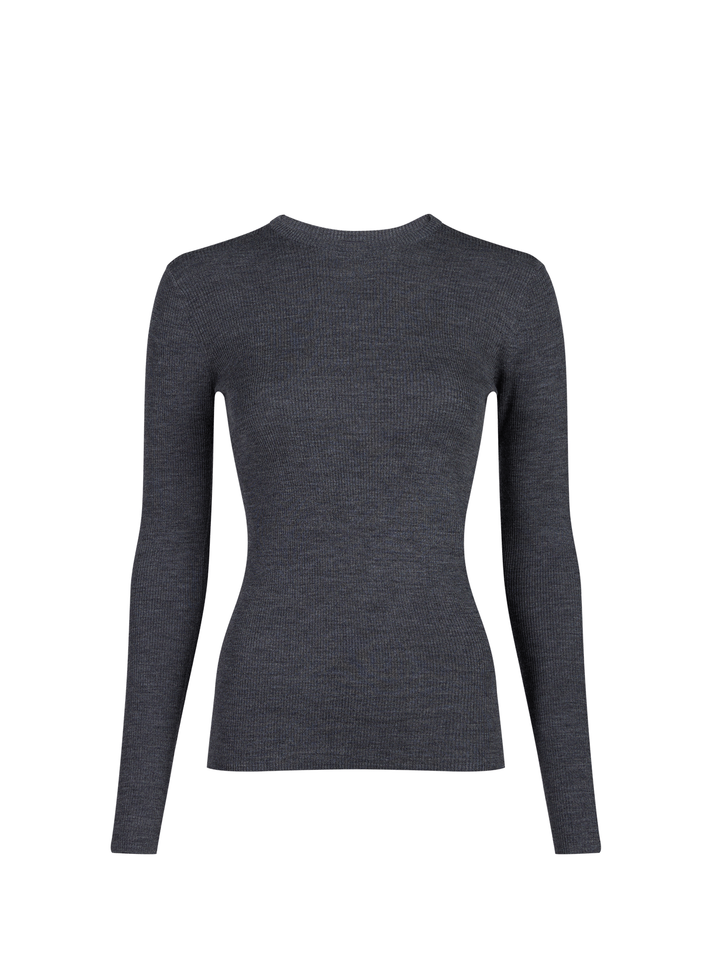 Gerade geschnittener Pullover mit Rundhalsausschnitt und Rückenausschnitten aus Wolle TIBI Grau