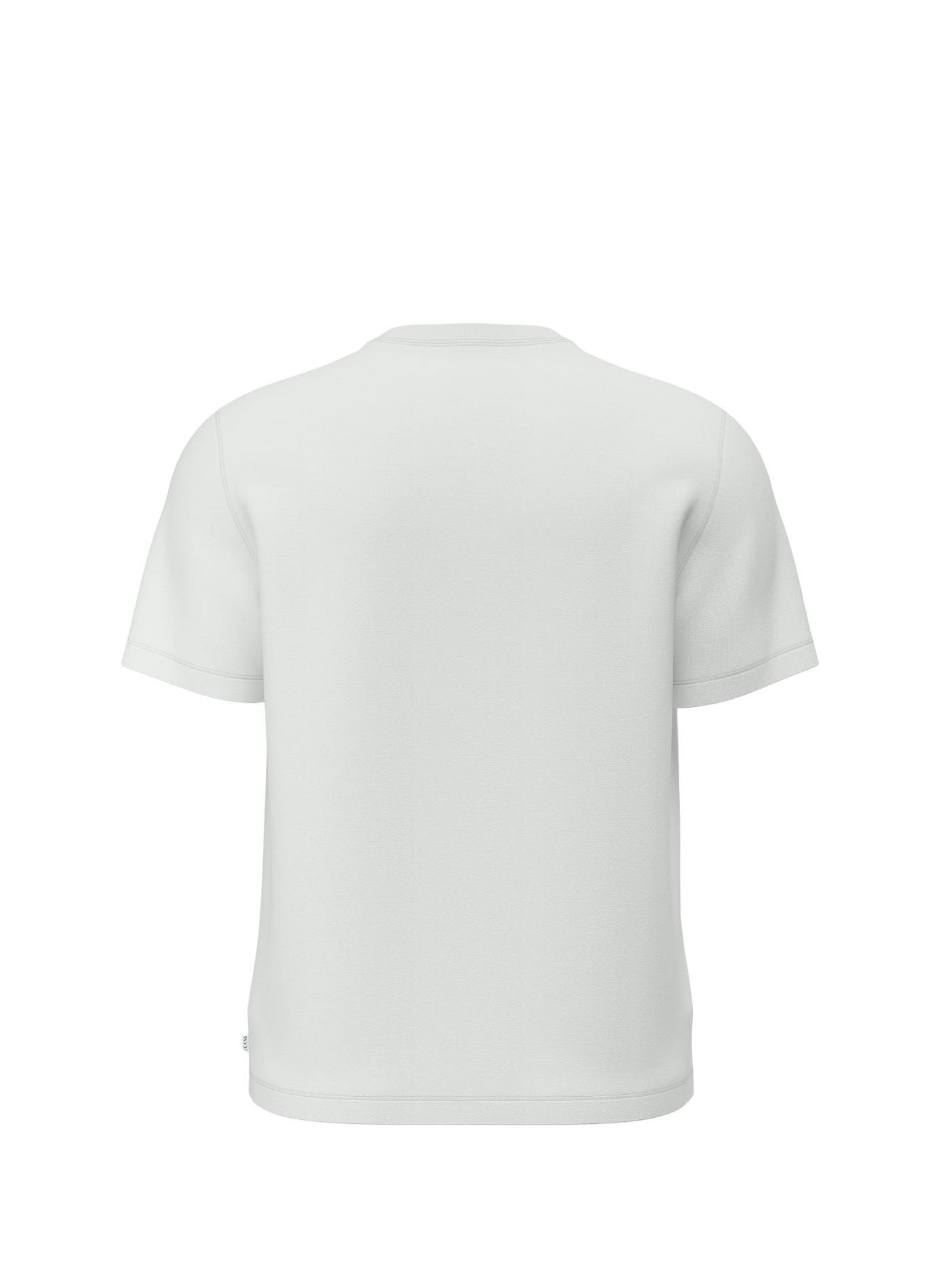 T-shirt droit col rond imprimé en coton GUESS White