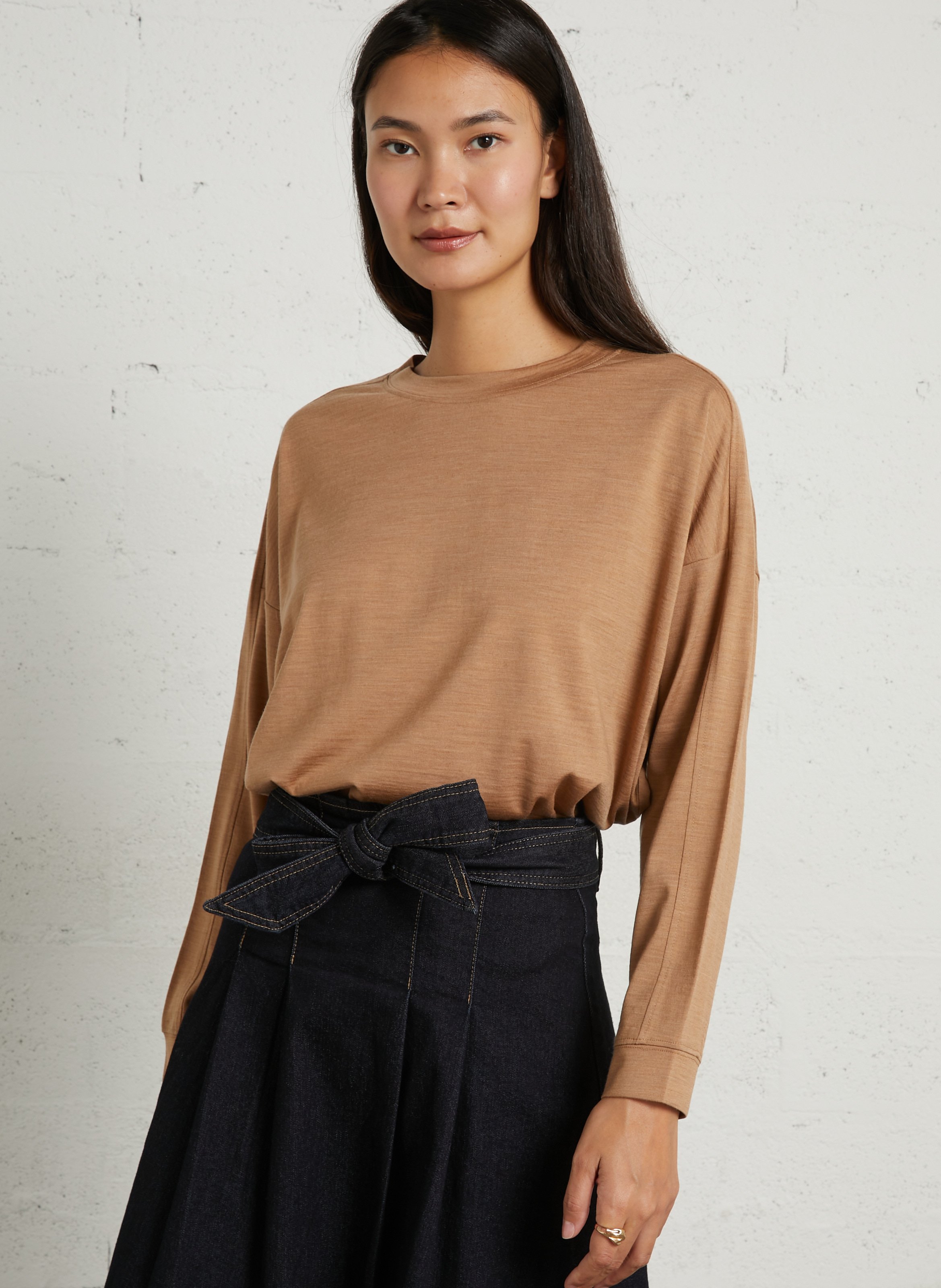 Tee-shirt ample en laine teophile MAISON 123 Beige