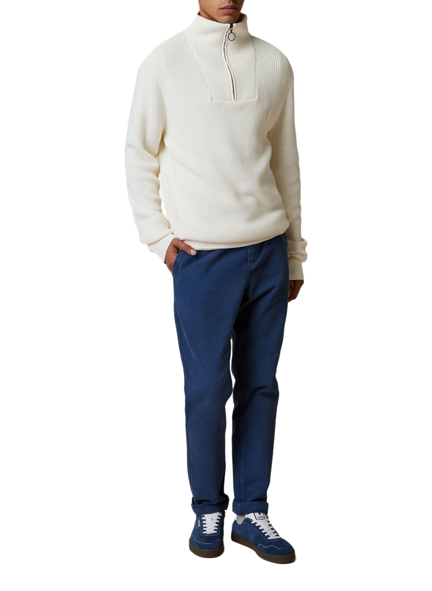 Pull col camionneur en laine mélangée | Beige FAGUO Homme