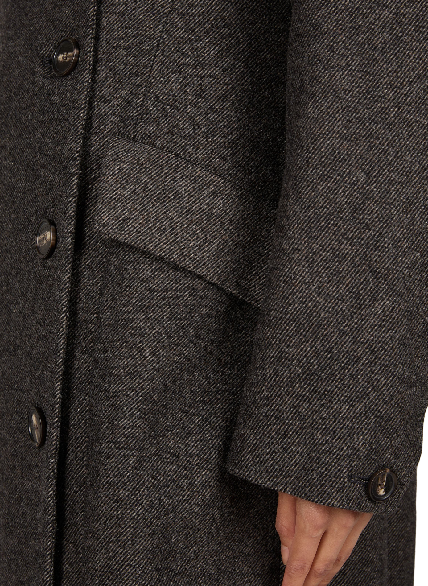 Oversized wool-blend coat with panel detailing and rhinestones SIMONE ROCHA Grey