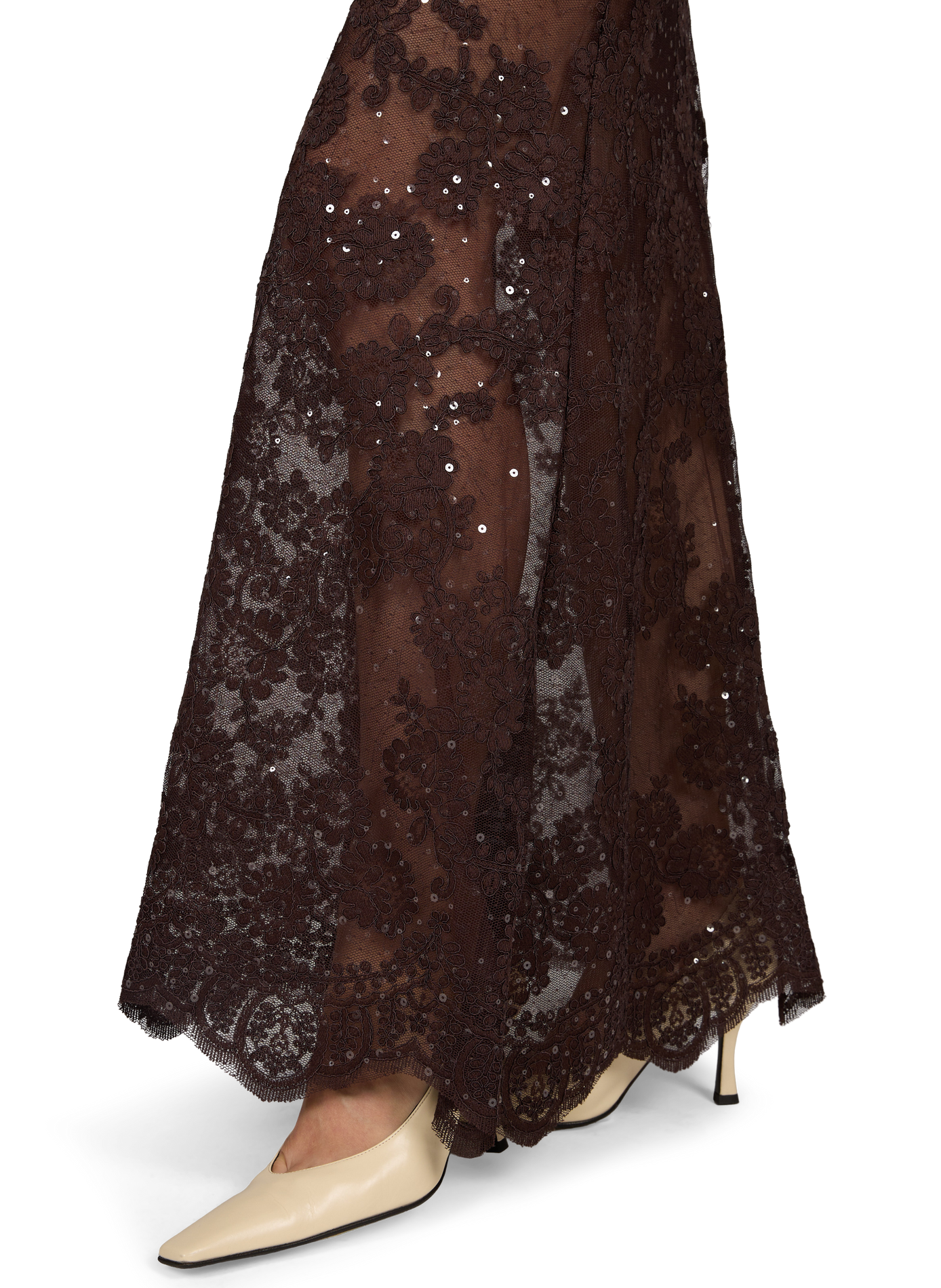 Fitted sequin maxi dress  SELF PORTRAIT Brown