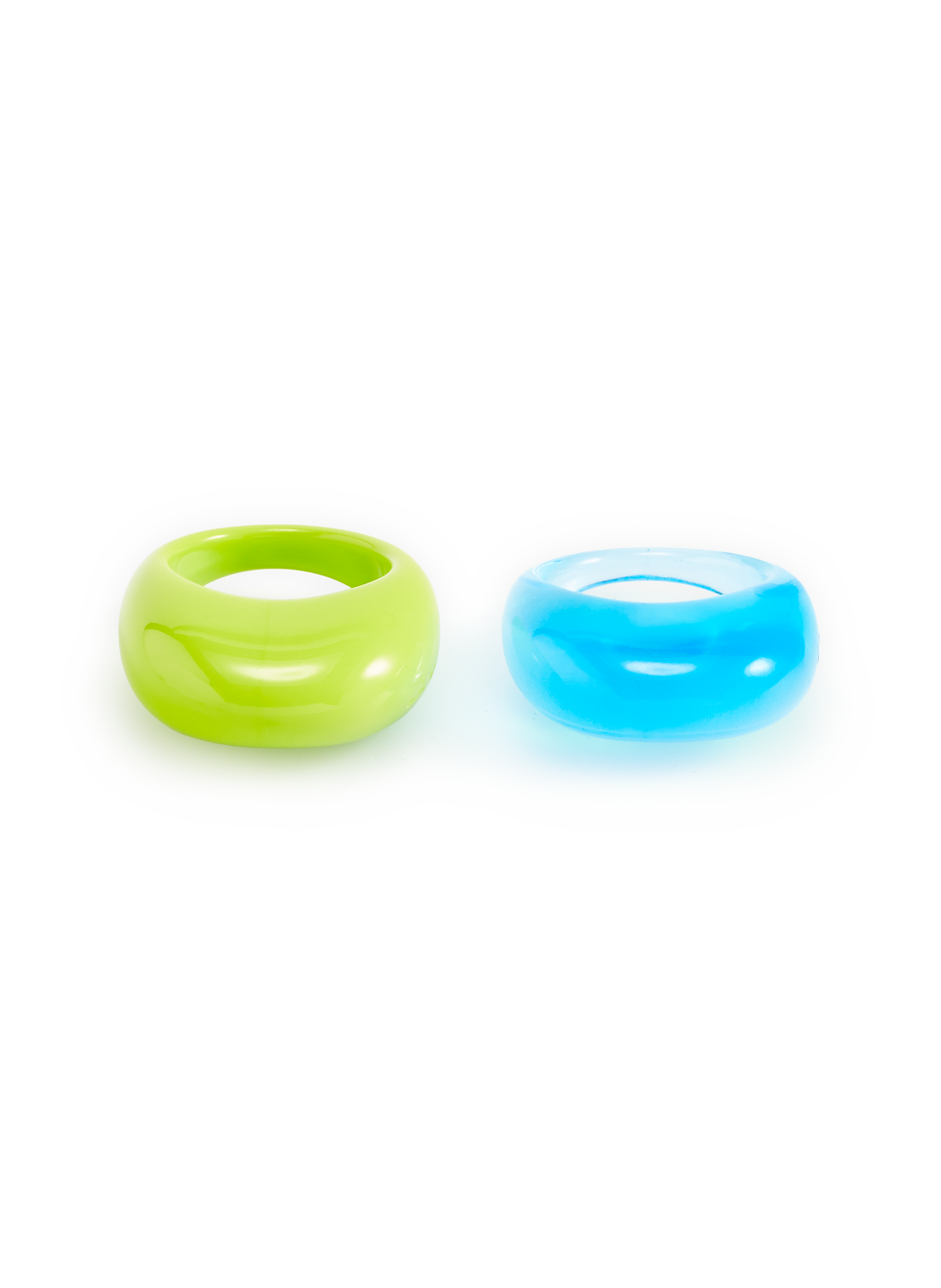 LA MANSO Lot de deux bagues Caribbean Mix  Bleu