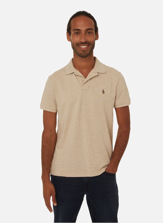 Beige Cotton polo shirt