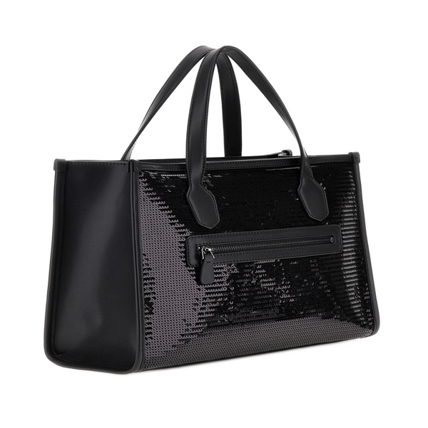 Guess Sequin Tote Bag In Black