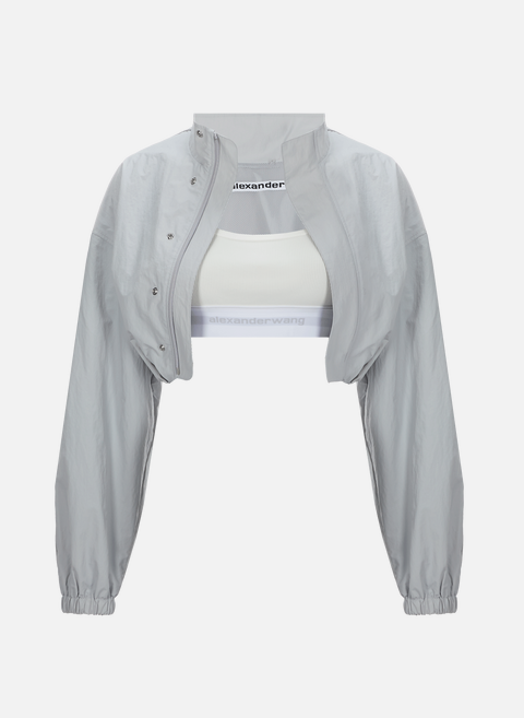 Lightweight nylon jacket with bra BlueALEXANDER WANG 