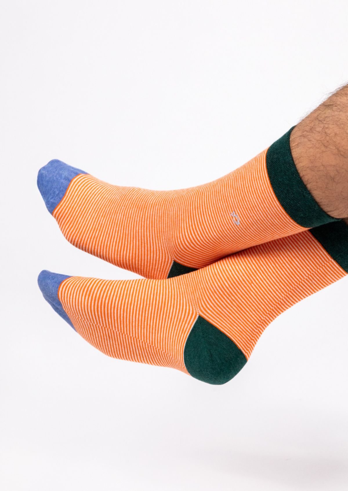 Chaussettes en coton peigné rayées BILLYBELT Orange