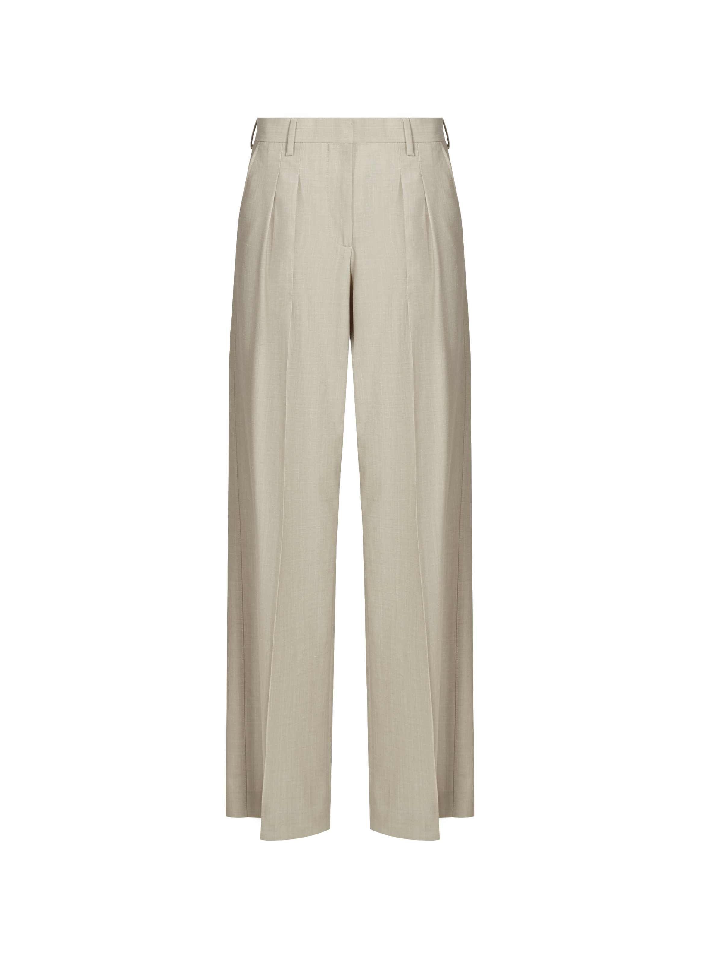 Pantalon à pinces VALOU en laine et soie  SAISON 1865 Beige
