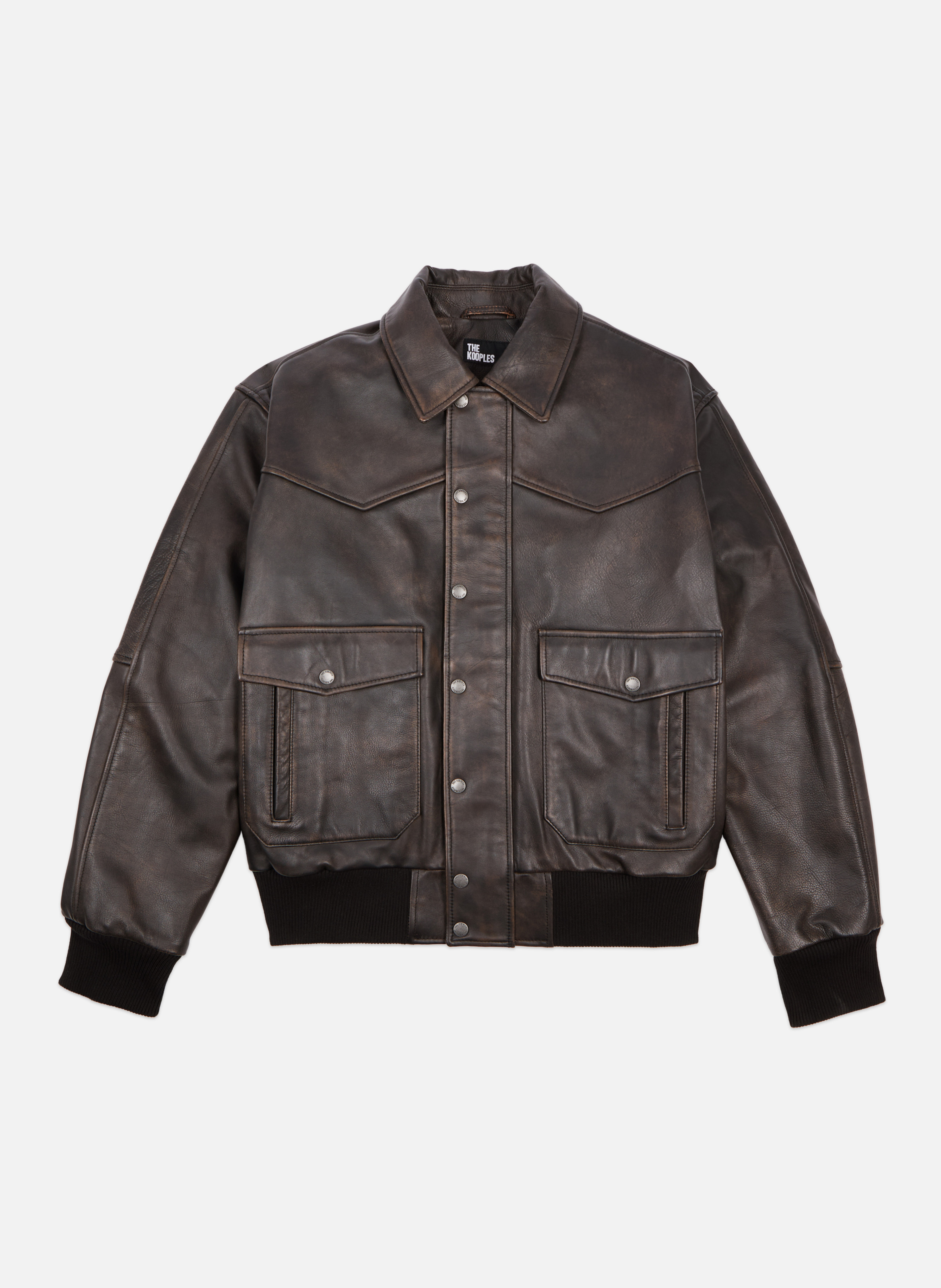 Blouson en cuir THE KOOPLES Marron