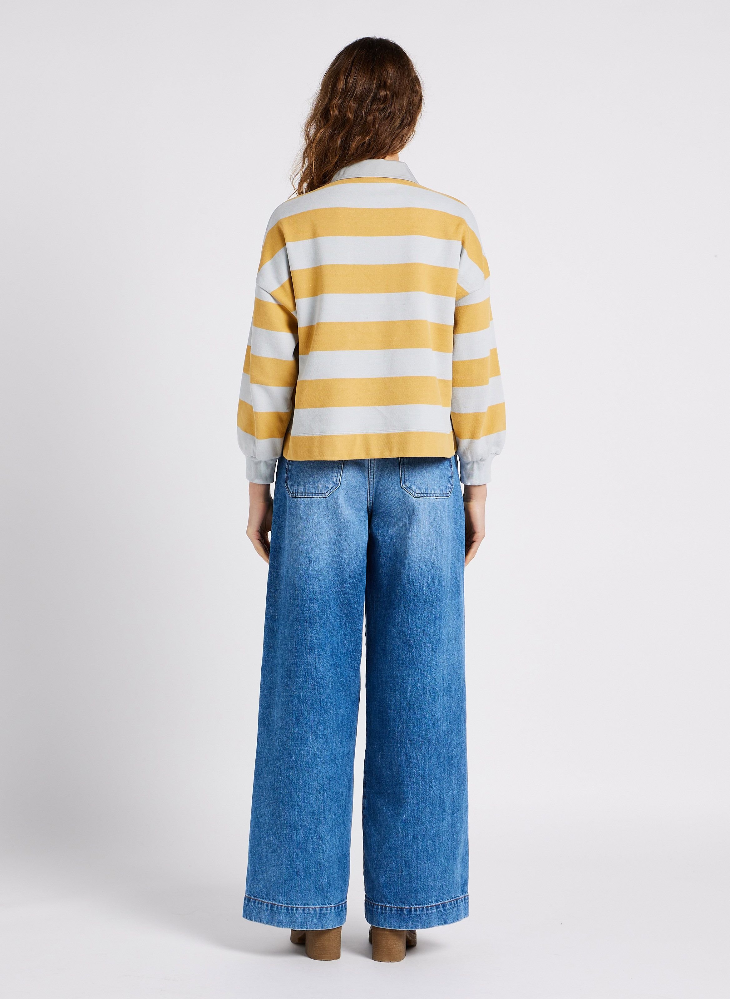 Jean ample taille haute en coton captain SESSUN Bleu