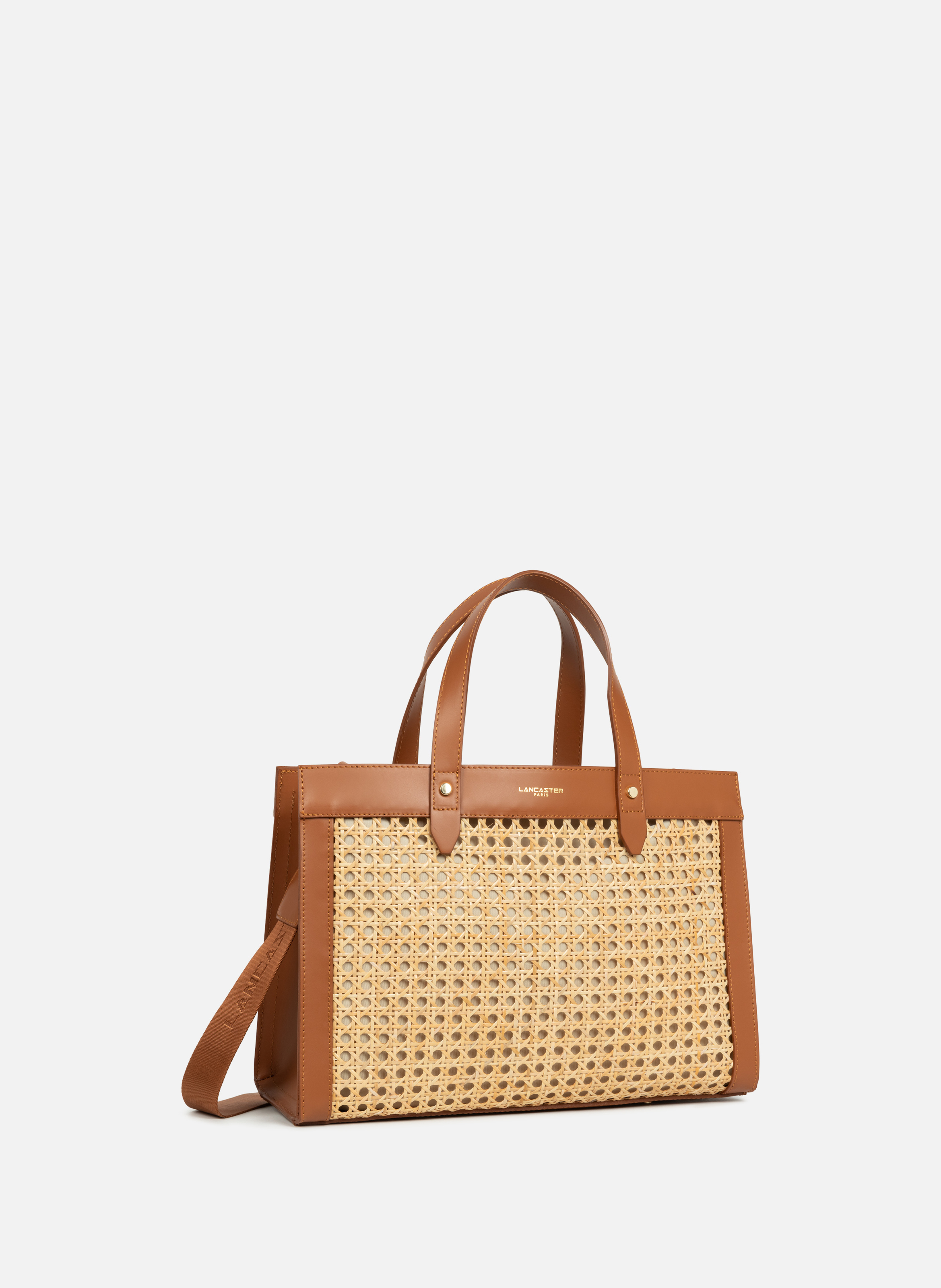 M tote bag - Cannage Rotin LANCASTER Brown