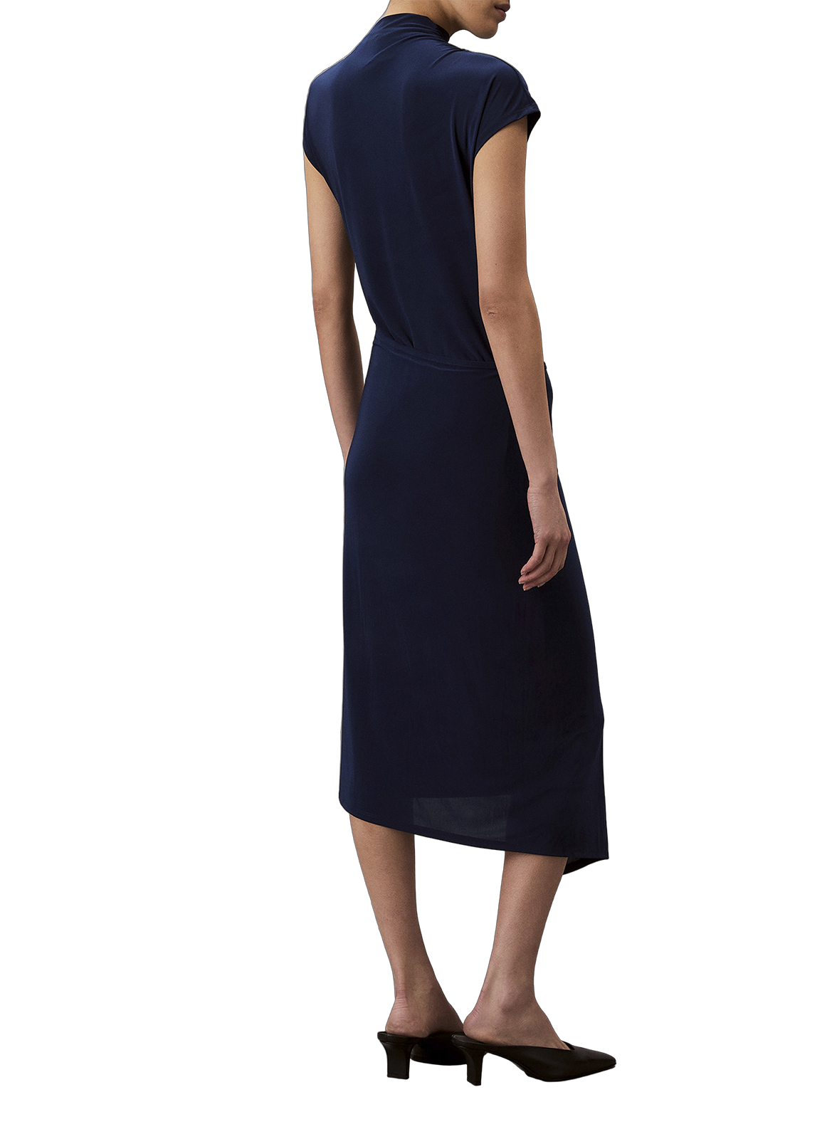 Robe portefeuille mi-longue cintrée CALVIN KLEIN Bleu